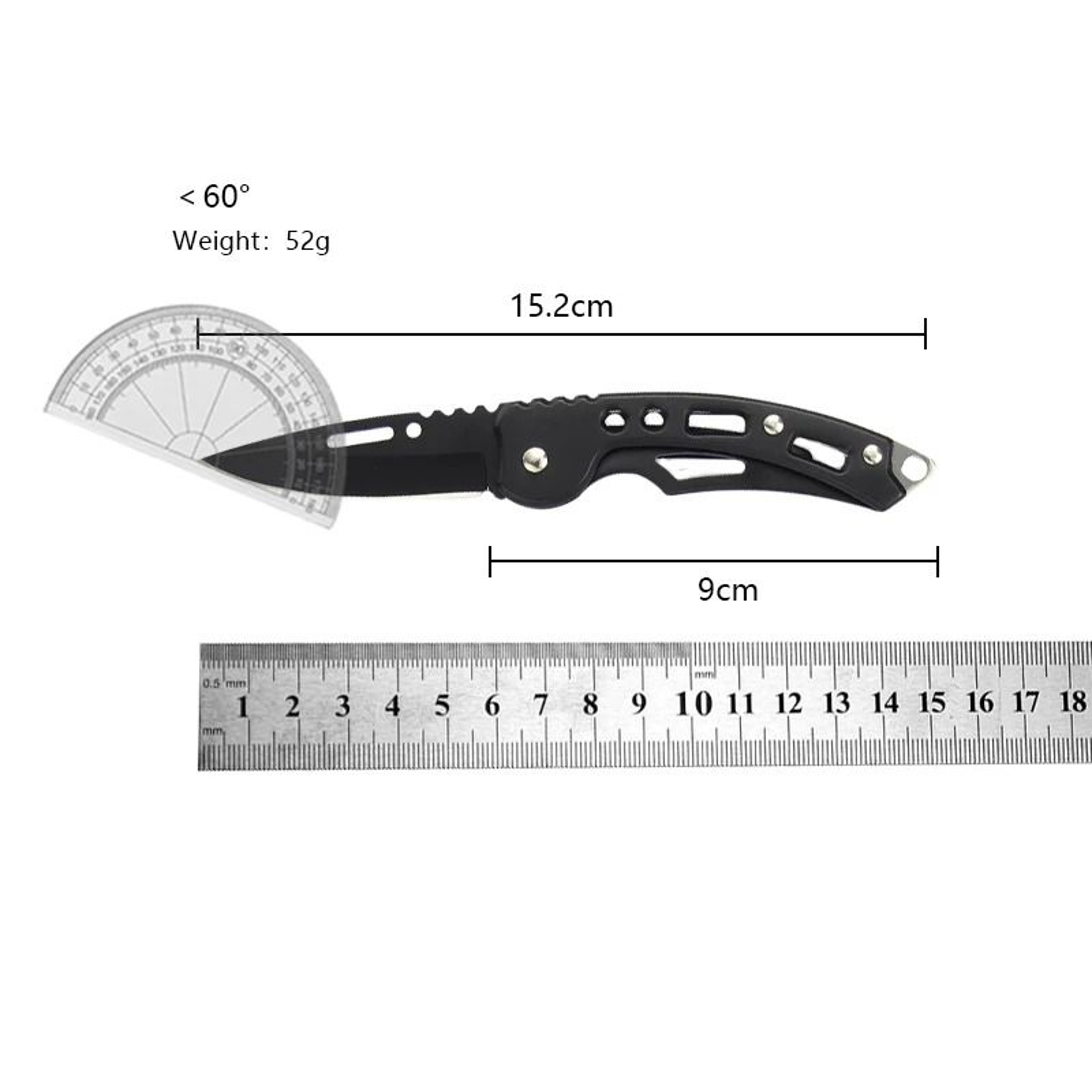 Stainless Steel Folding Pocket Knife With Keychain Clip 5
