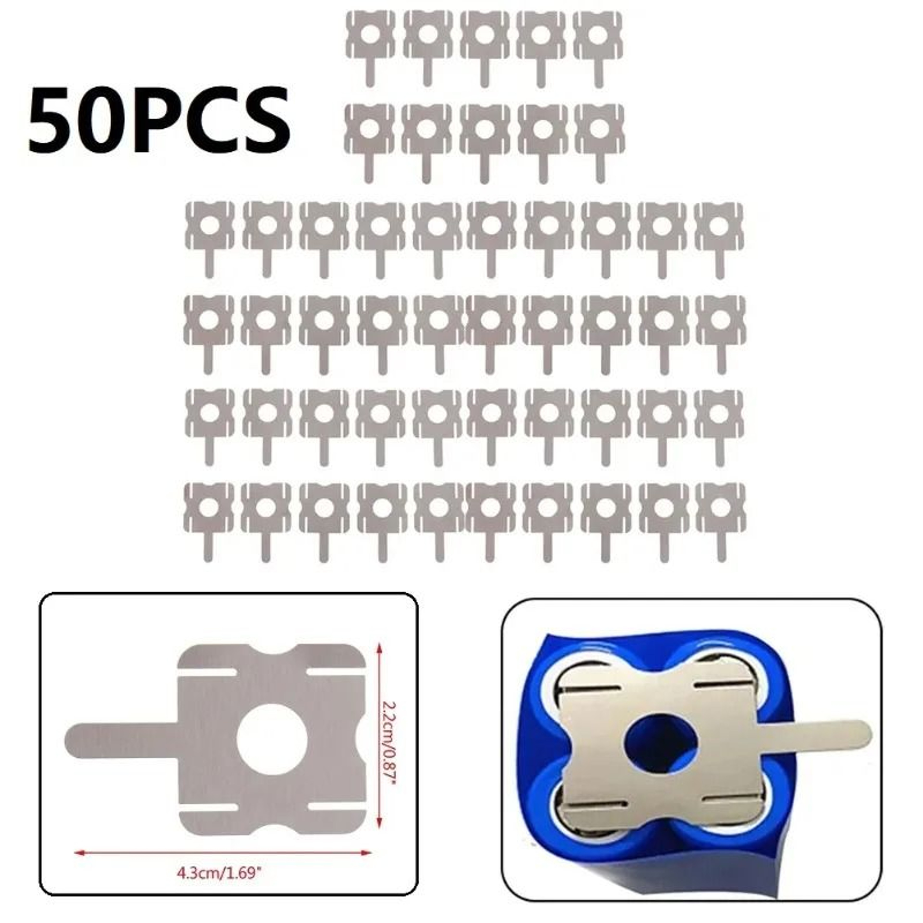 U Shaped Nickel Sheets For 4S Lithium Battery Pack Welding 50 Piece Set 0