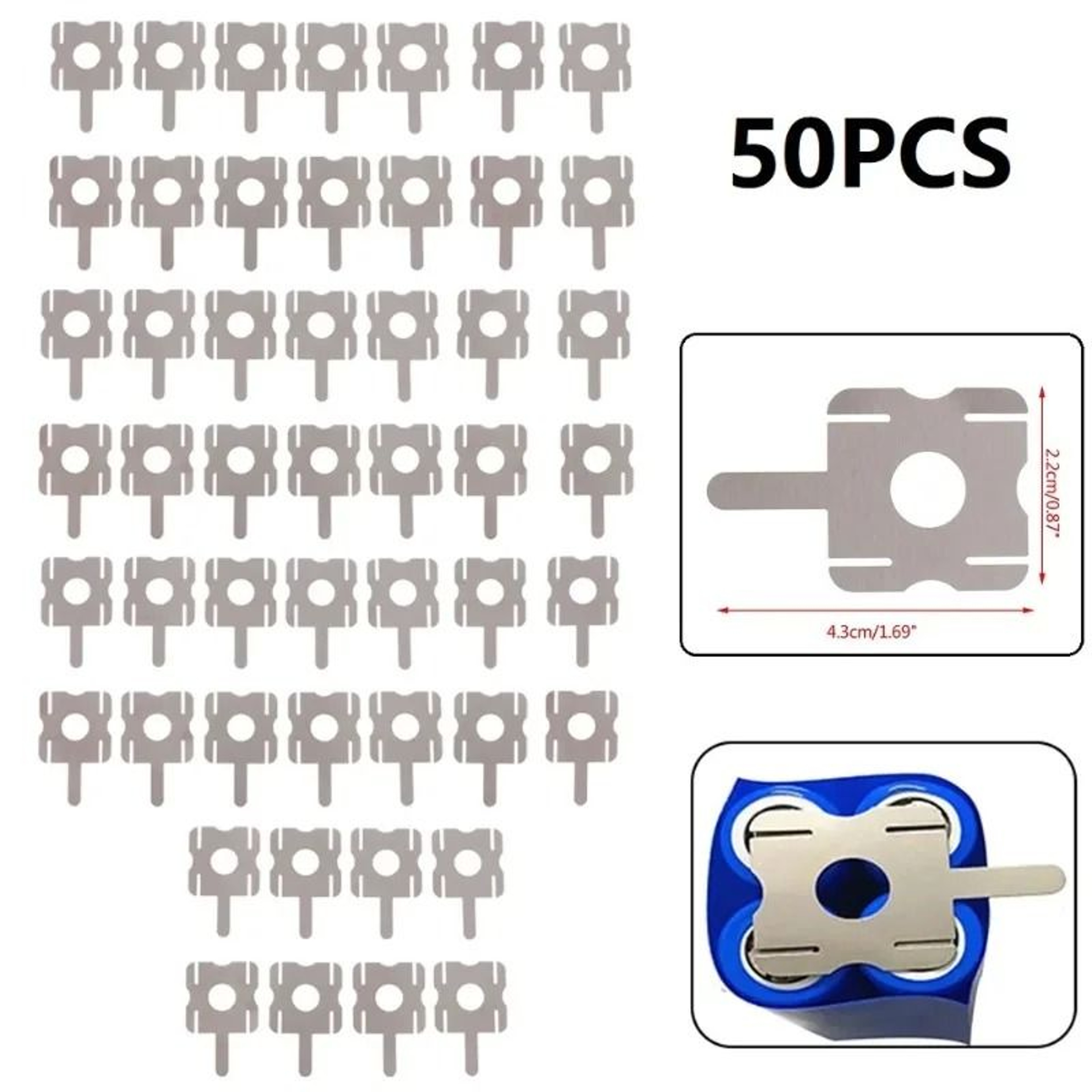 U Shaped Nickel Sheets For 4S Lithium Battery Pack Welding 50 Piece Set 2