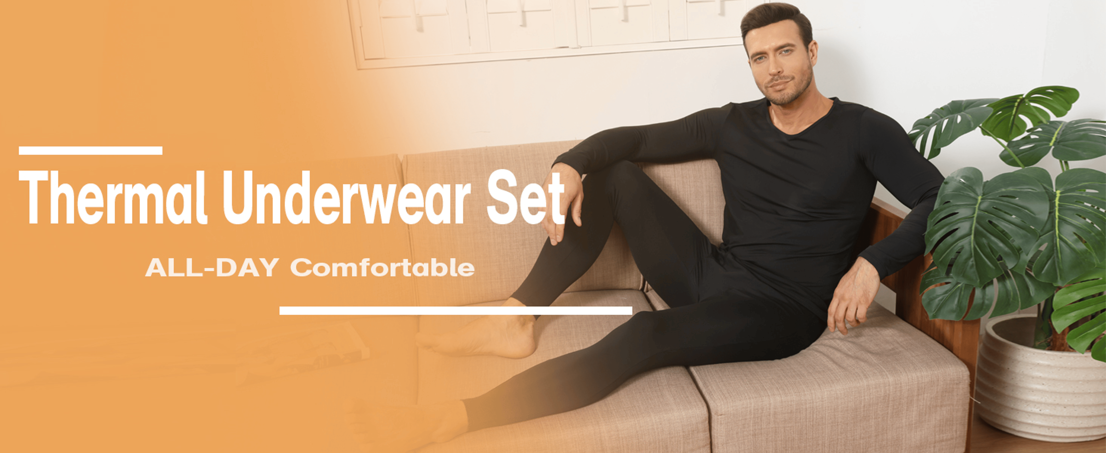 Mens Thermal Underwear Set Long Sleeve Top and Bottom – view 17