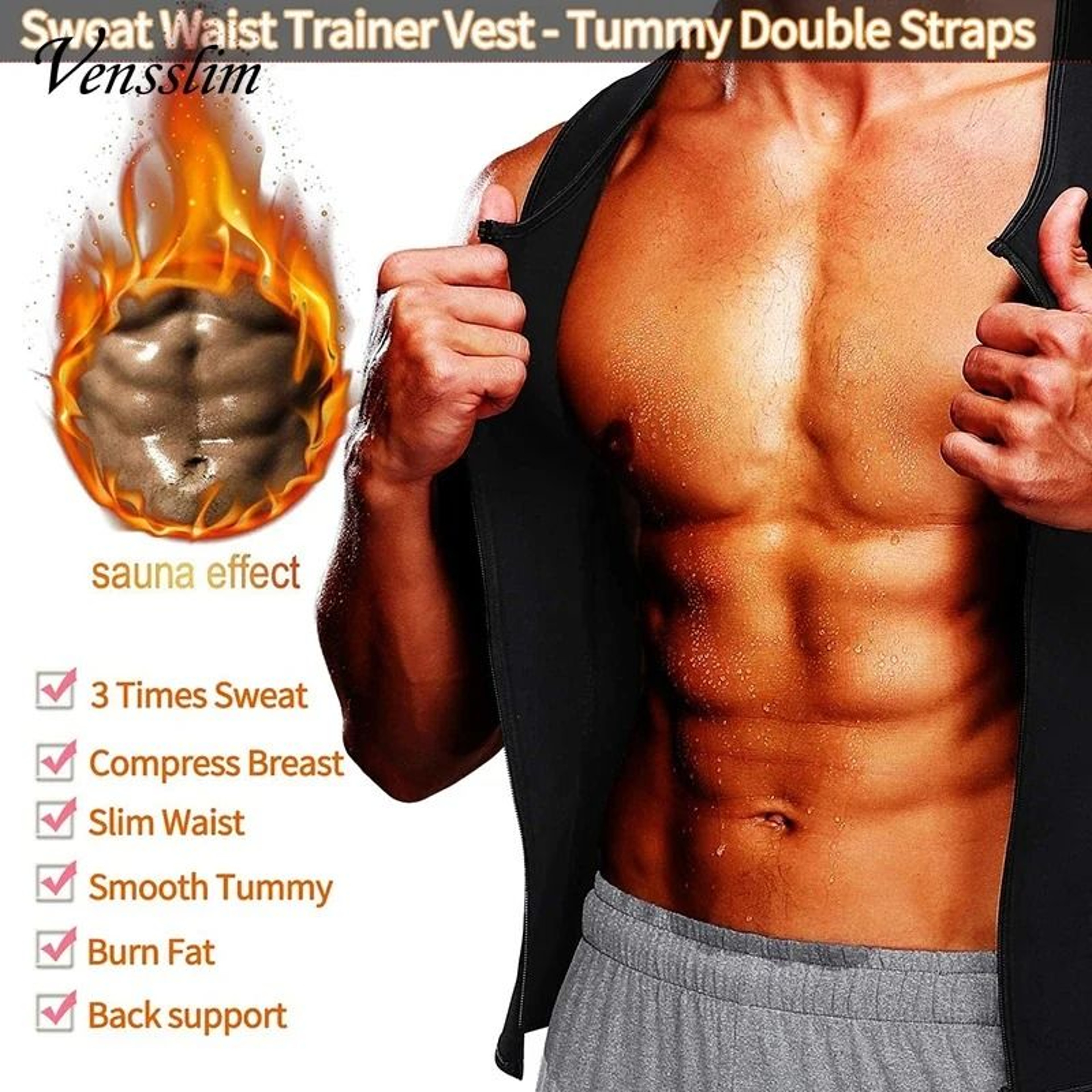 Mens Compression Waist Trainer Vest For Workout And Slimming 3