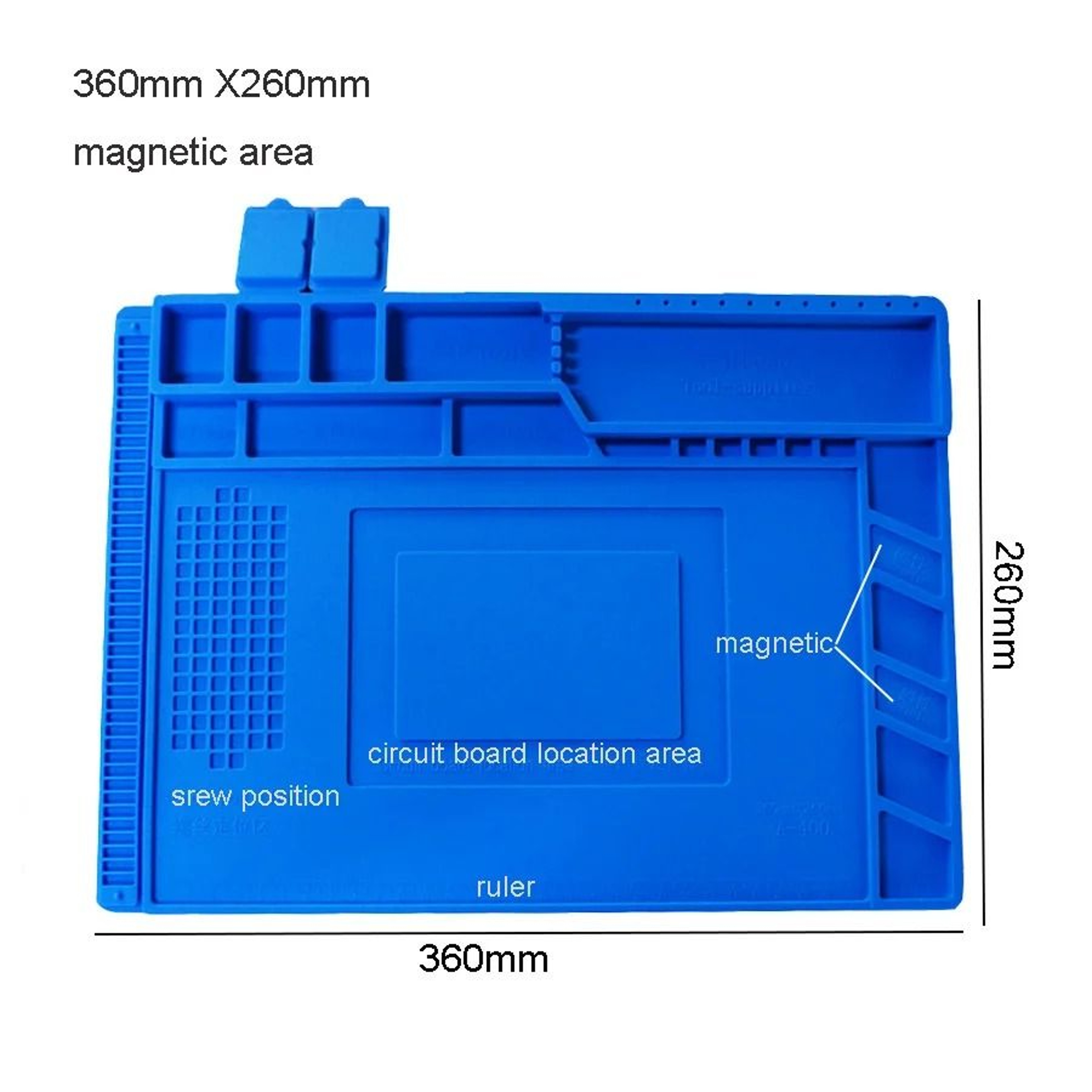 Silicone Soldering Mat With Heat Insulation And Magnetic Work Areas 4
