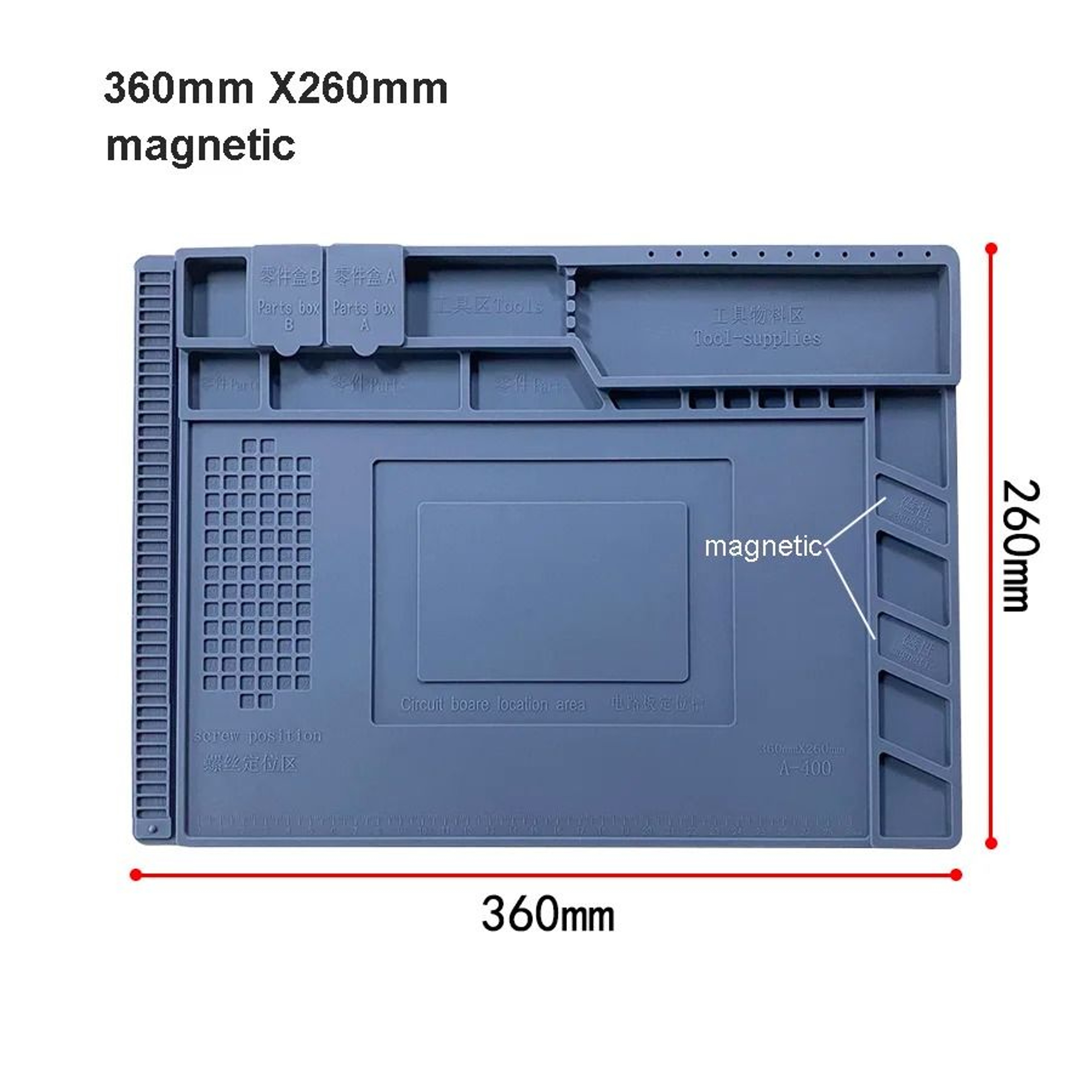 Silicone Soldering Mat With Heat Insulation And Magnetic Work Areas 11