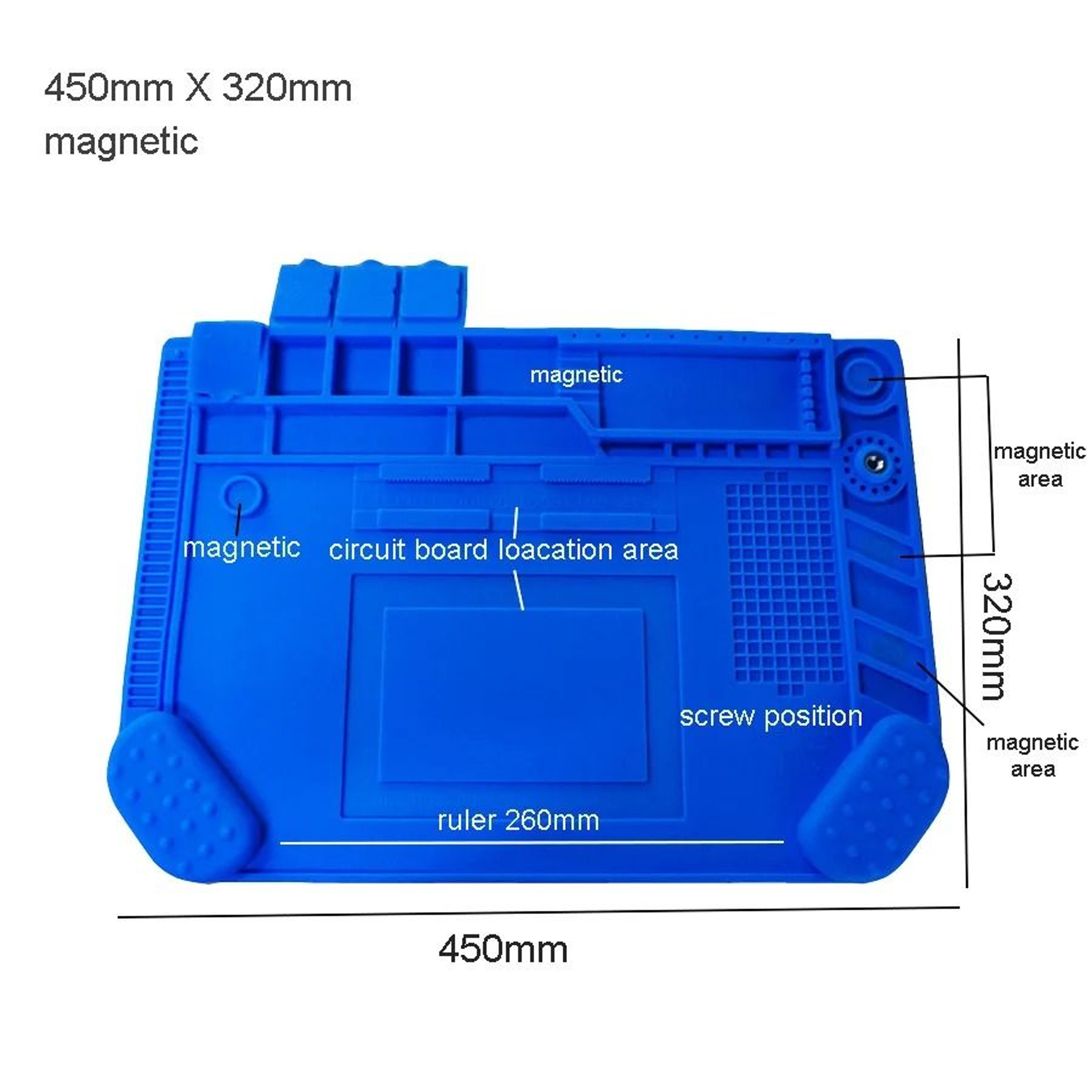 Silicone Soldering Mat With Heat Insulation And Magnetic Work Areas 13