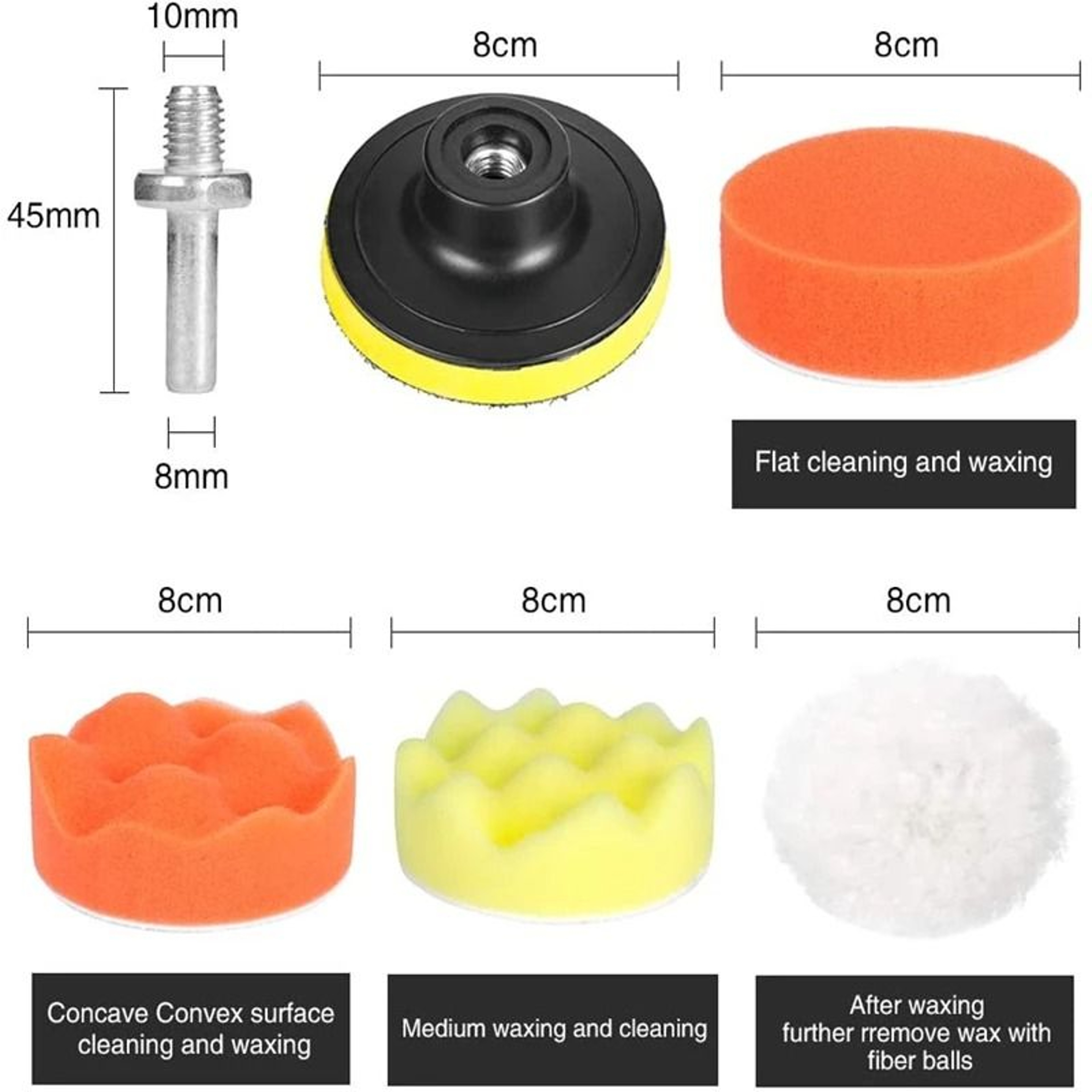Car Polishing Sponge Pads Kit For Waxing And Scratch Removal 3