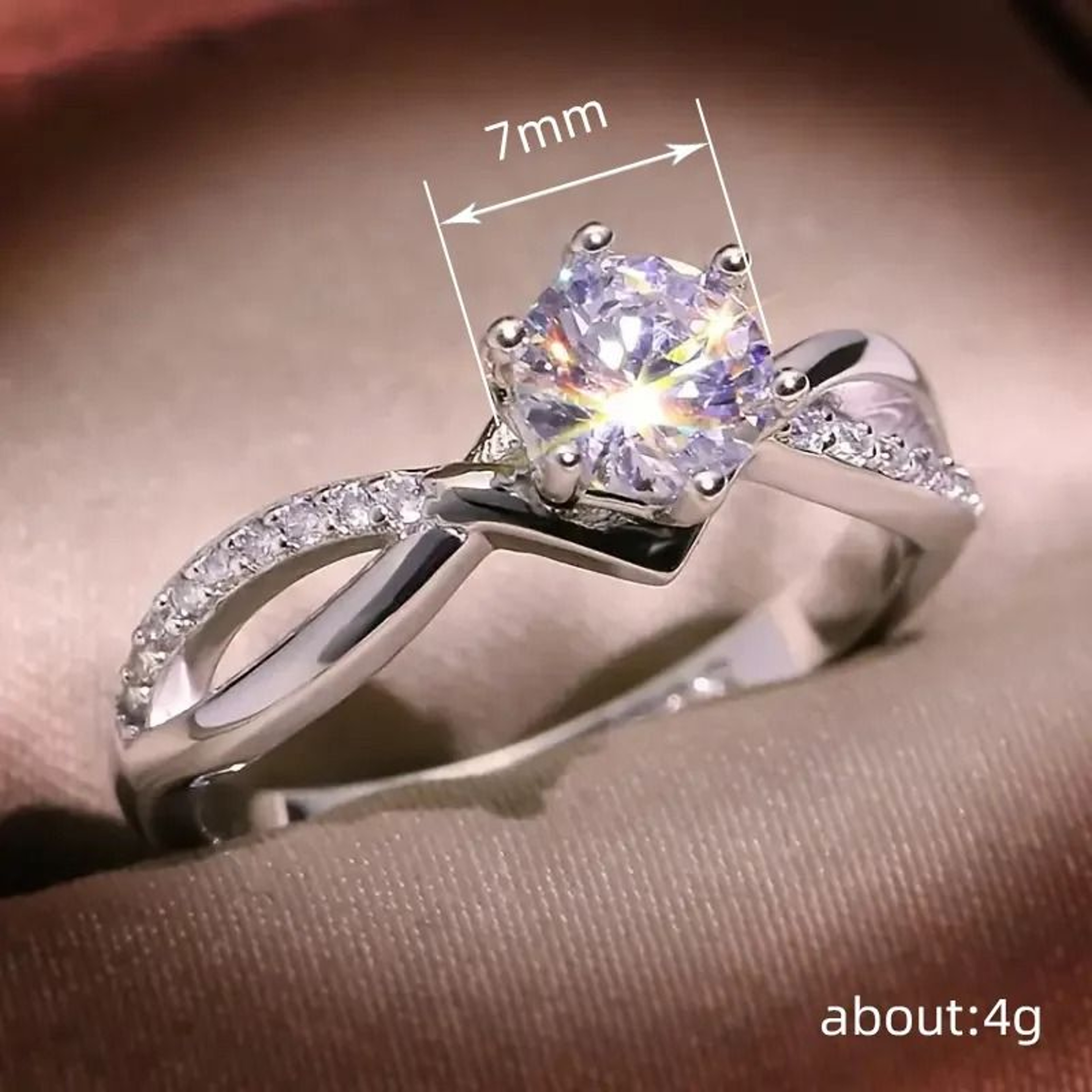 Zirconia Six Claw Elegant Ring For Women 1