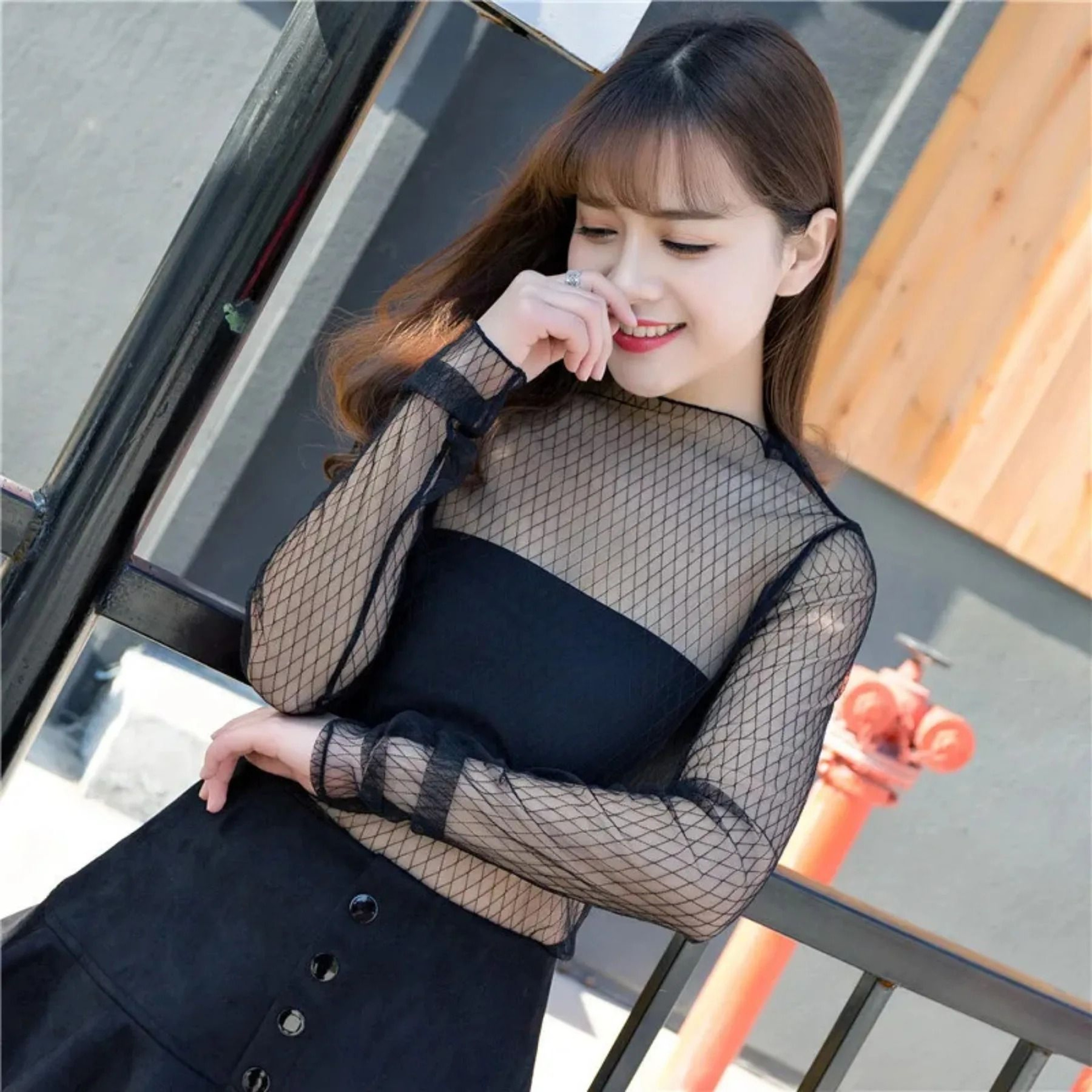 Transparent Mesh See Through Top For Women 5
