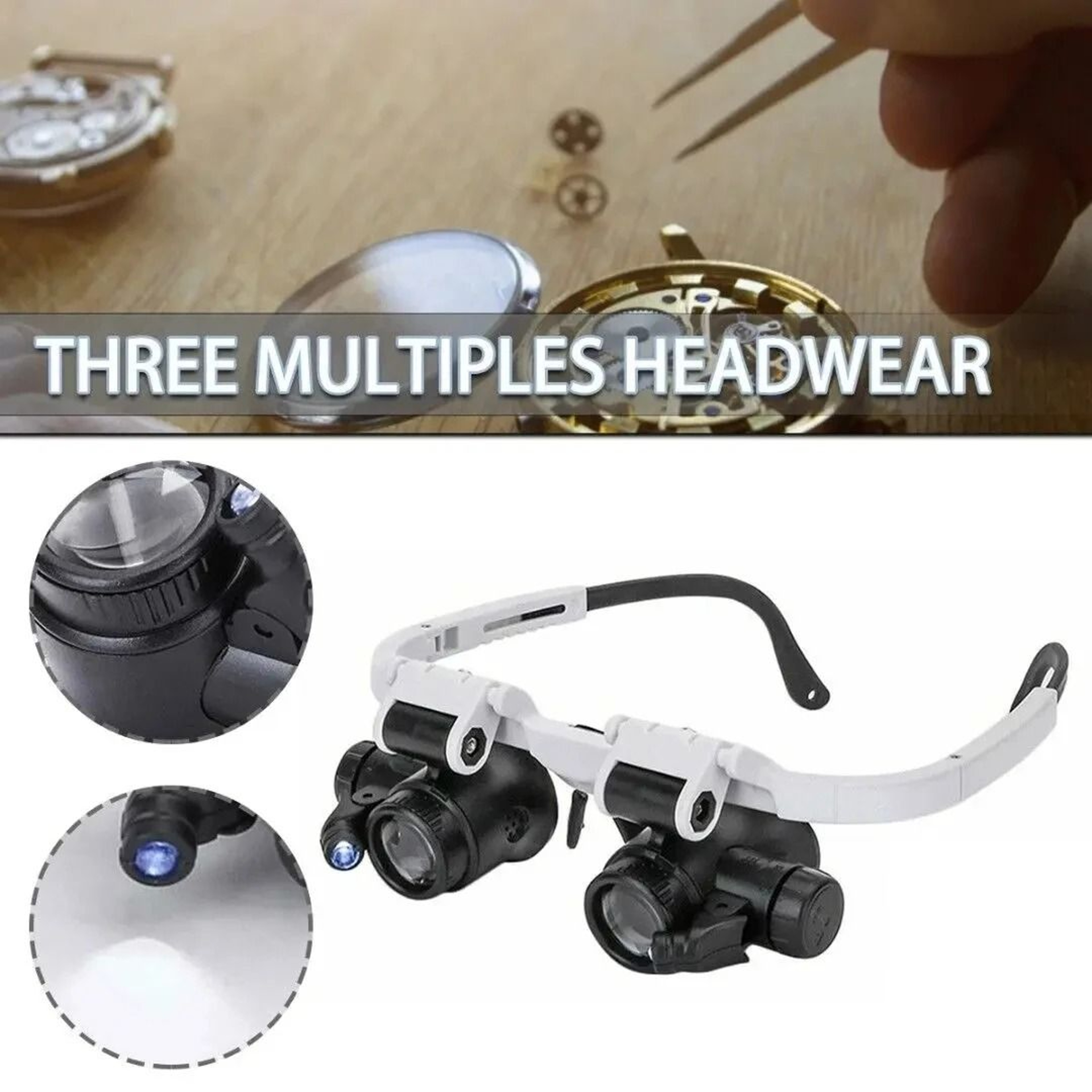 LED Headband Magnifier With Adjustable Lenses For Jewelry And Watch Repair 3