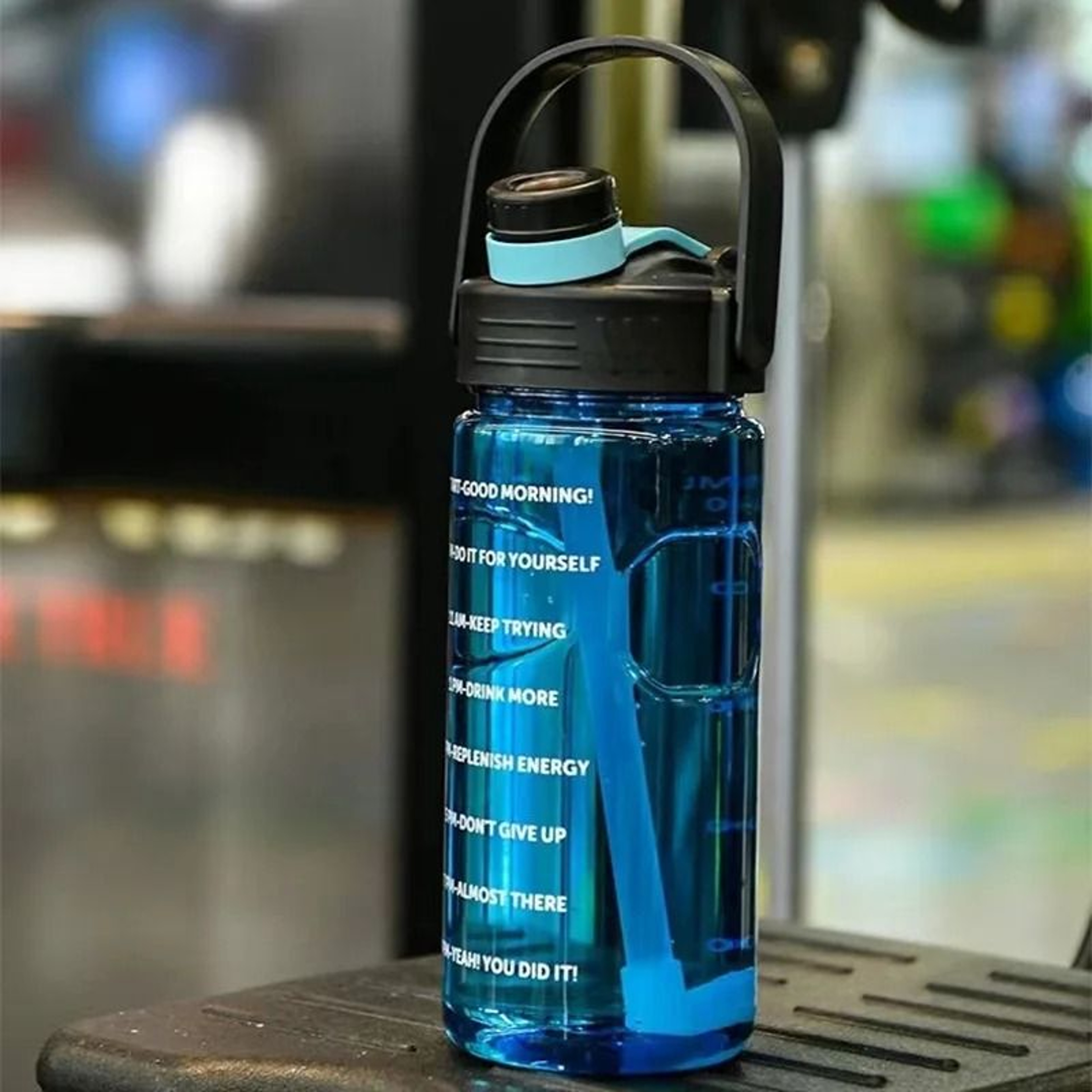 Large Capacity Sports Water Bottle With Straw And Time Marker 6