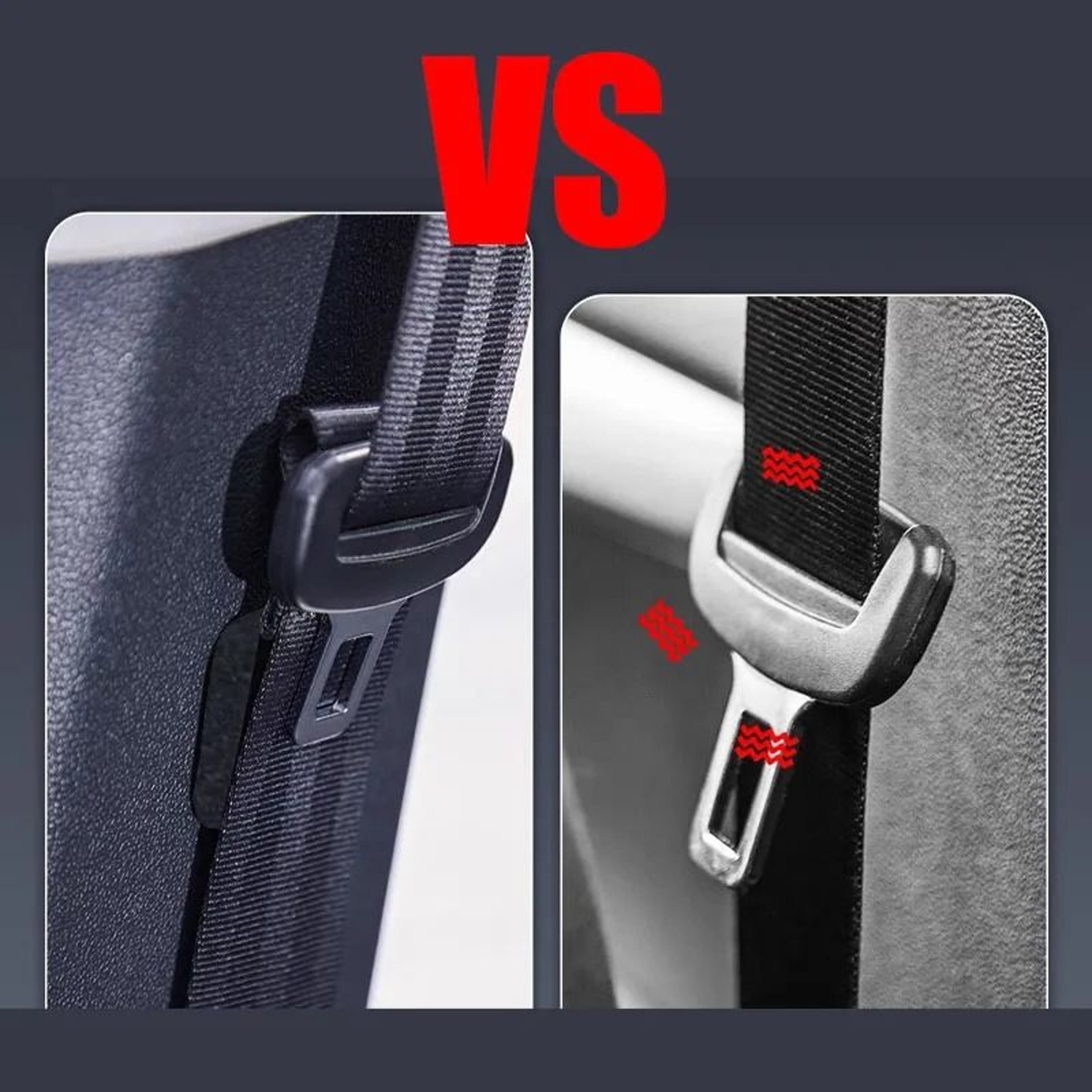 Magnetic Car Seat Belt Holder Clip PU Leather Limiter Set 3