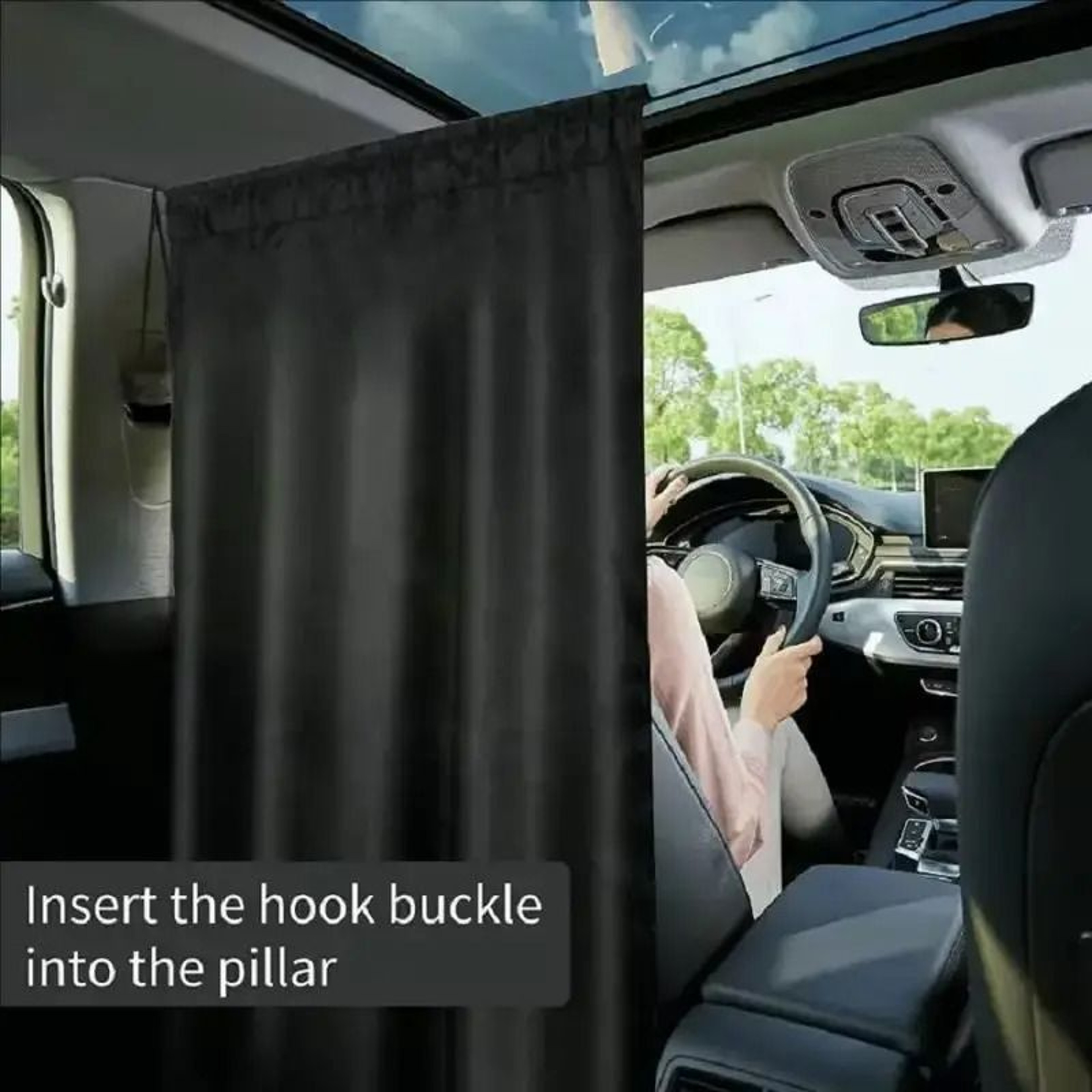 Car Privacy Curtains Set Sun Shade Divider For Front And Rear Seats 3
