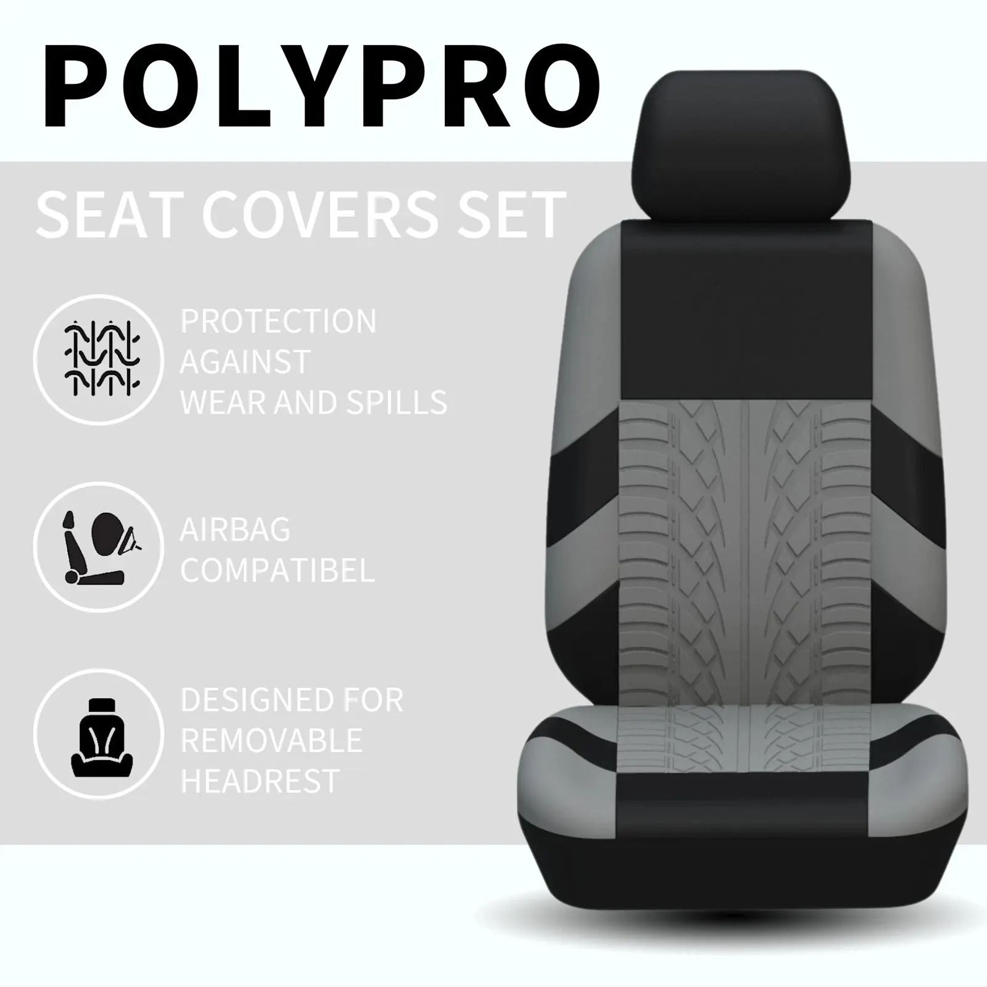 Car Seat Covers Full Set Universal Fit For Front And Rear Seats 4