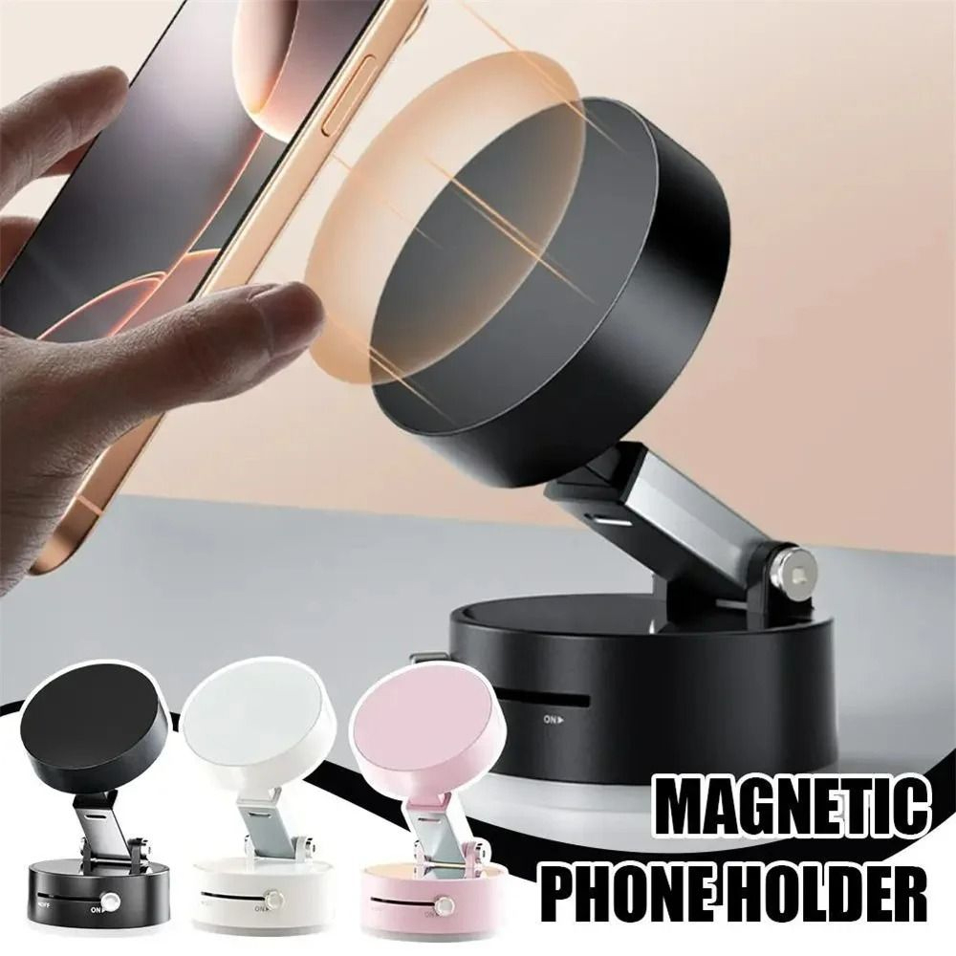 Magnetic Foldable Car Phone Holder 360 Degree Dashboard Mount 0