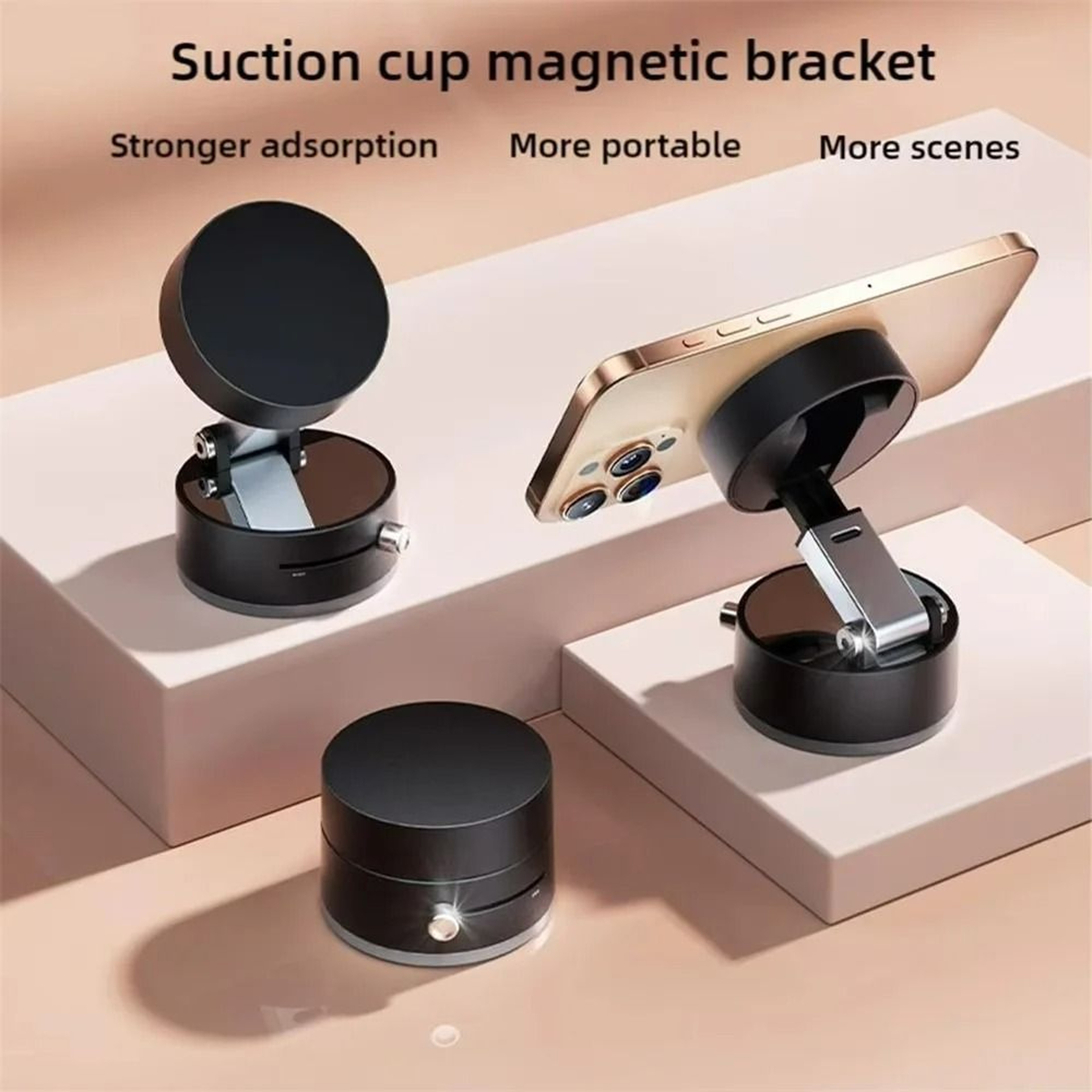 Magnetic Foldable Car Phone Holder 360 Degree Dashboard Mount 4