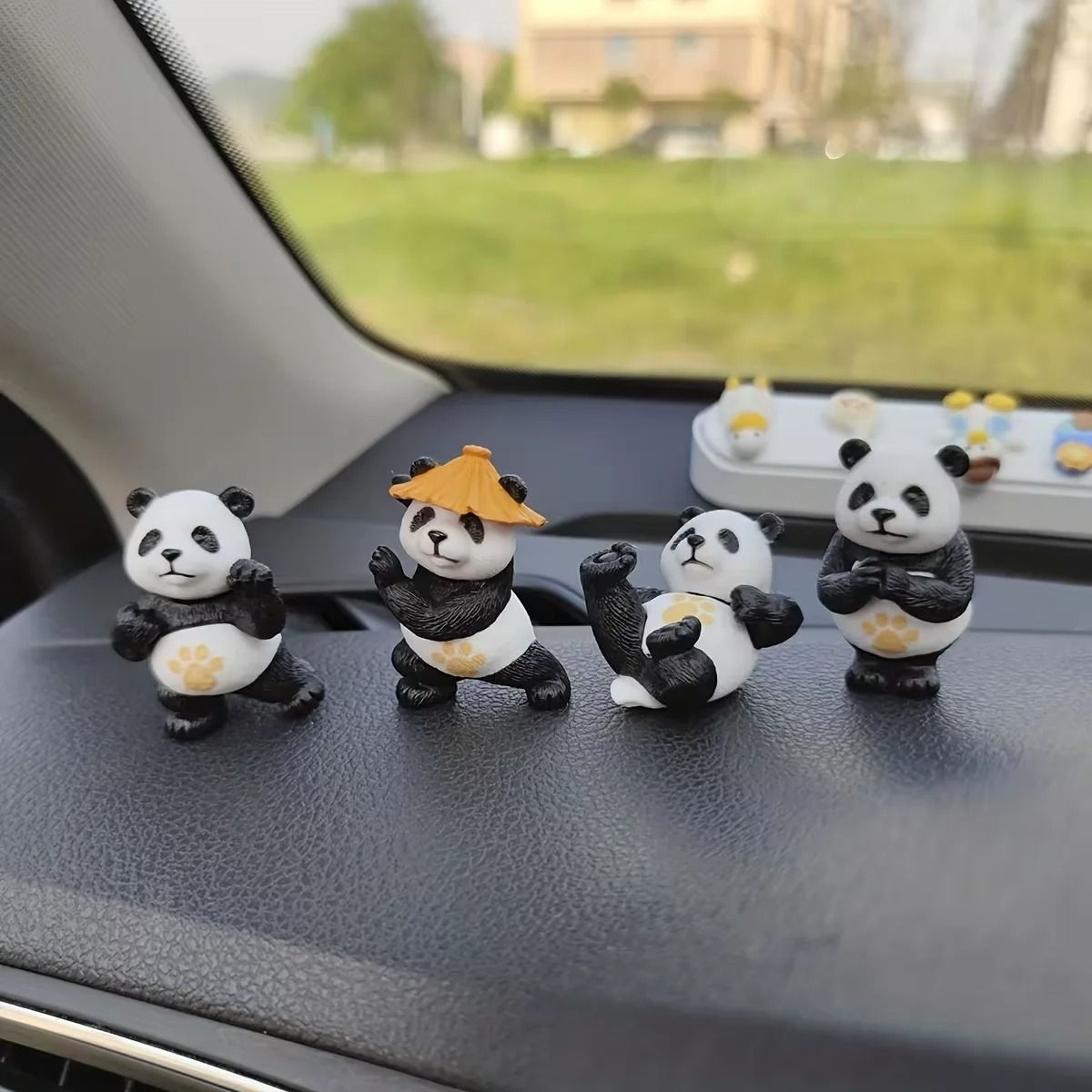 Panda Mini Car Ornaments Set For Dashboard And Desk Decoration 3