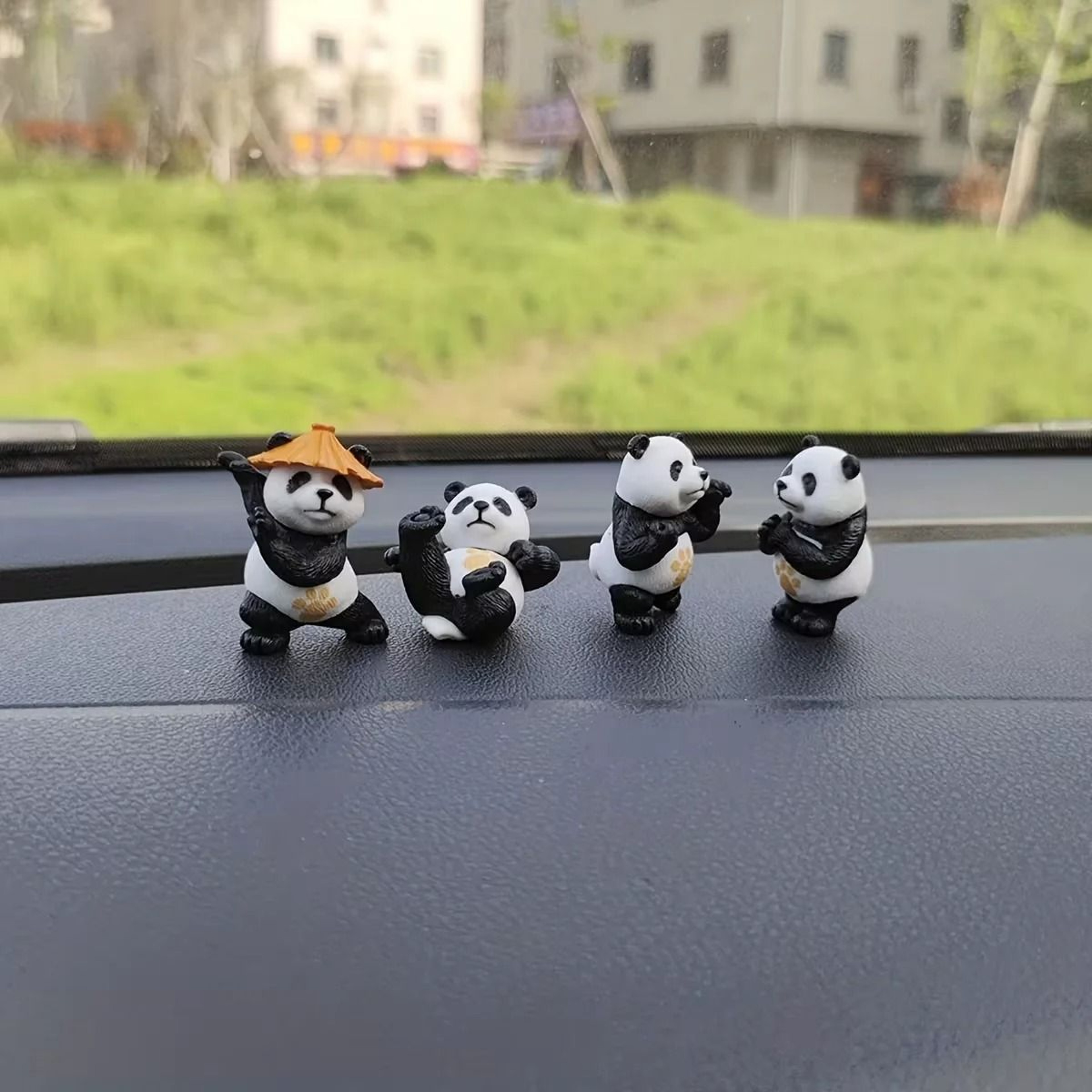 Panda Mini Car Ornaments Set For Dashboard And Desk Decoration 4