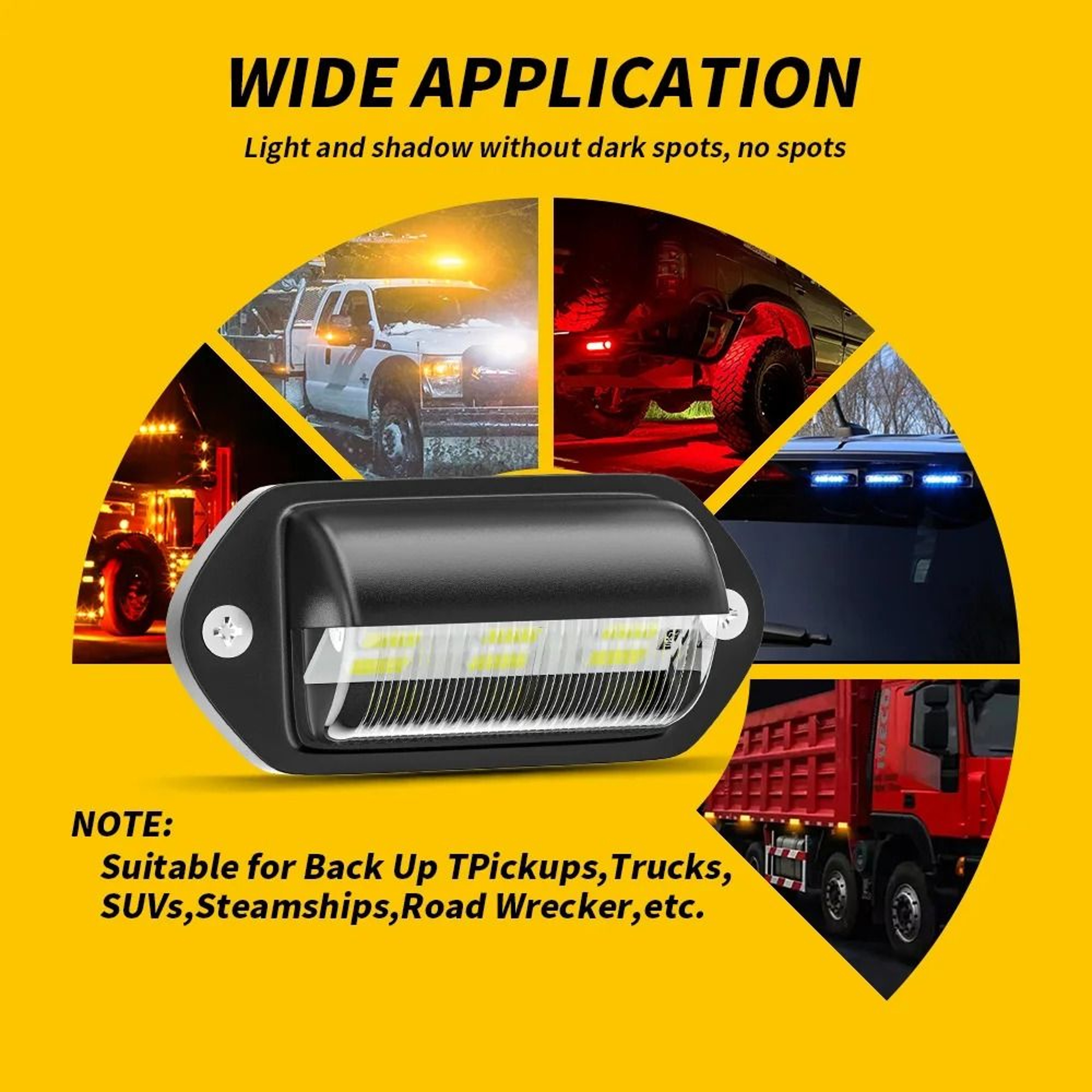 White LED License Plate Light Waterproof 12V 24V Lamp For Trucks And SUVs 6