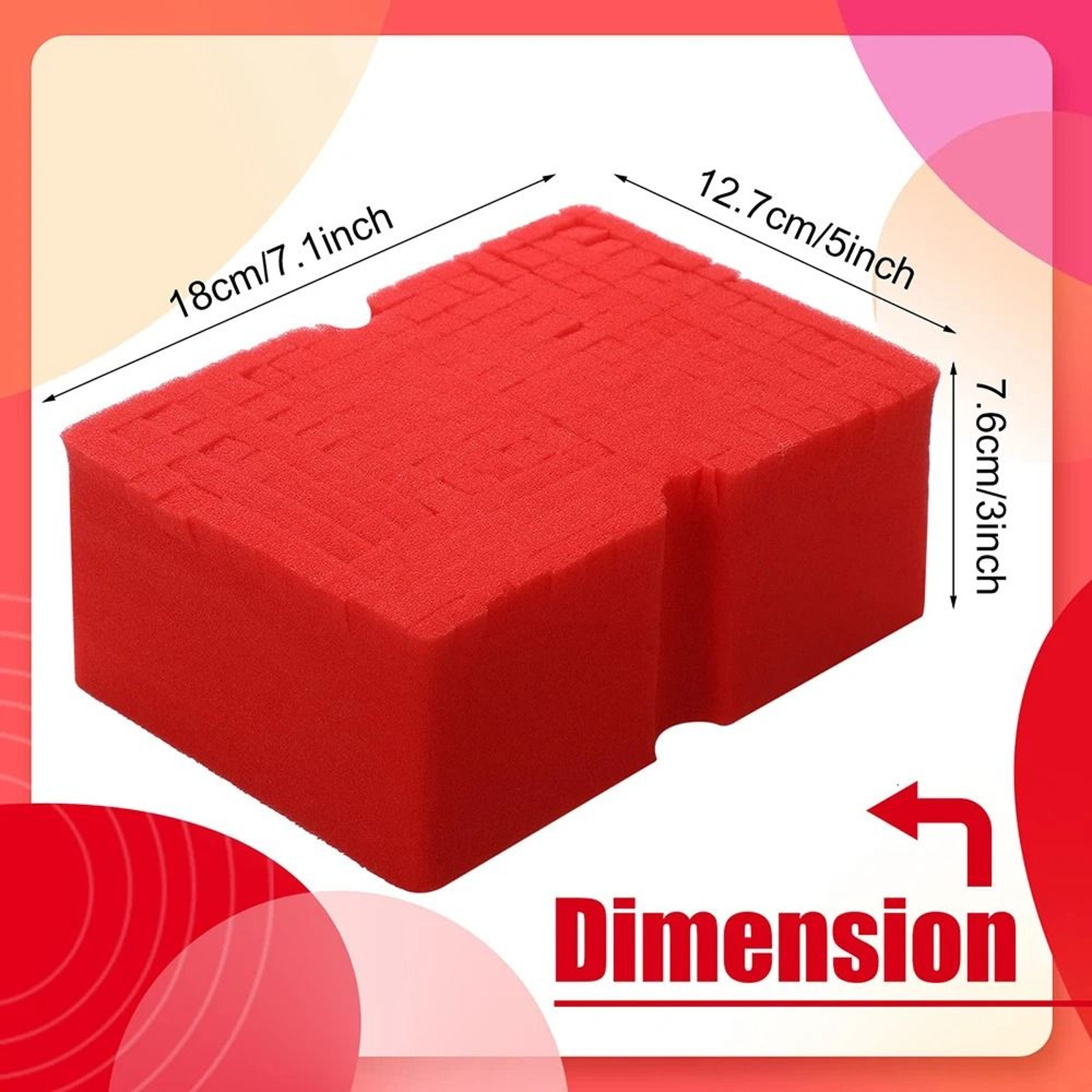 Large Cross Cut Car Wash Sponge Soft Foam Grid Cleaning Tool 6