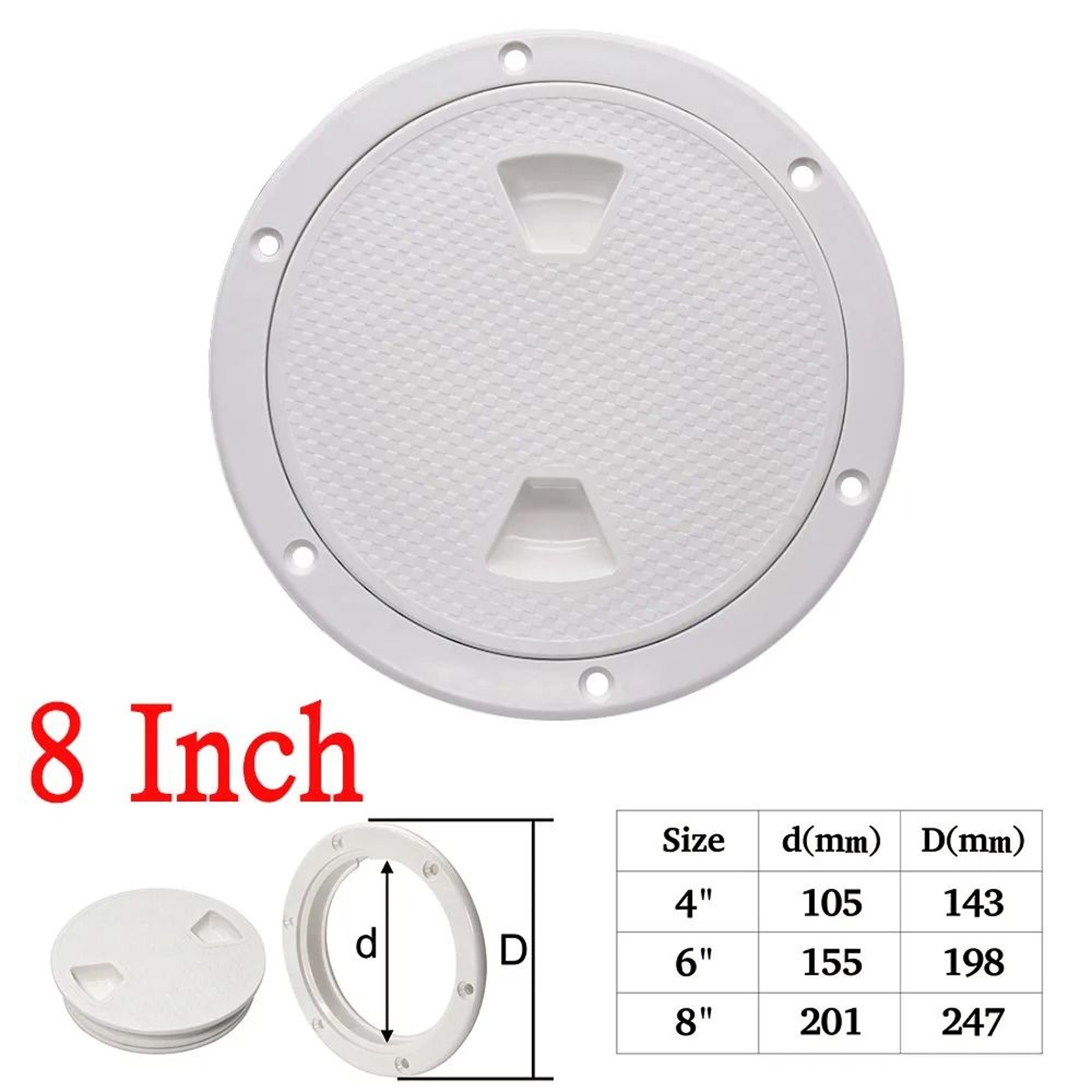 ABS Round Deck Hatch Cover Non Slip Screw Out Inspection Plate For Marine And RV 10