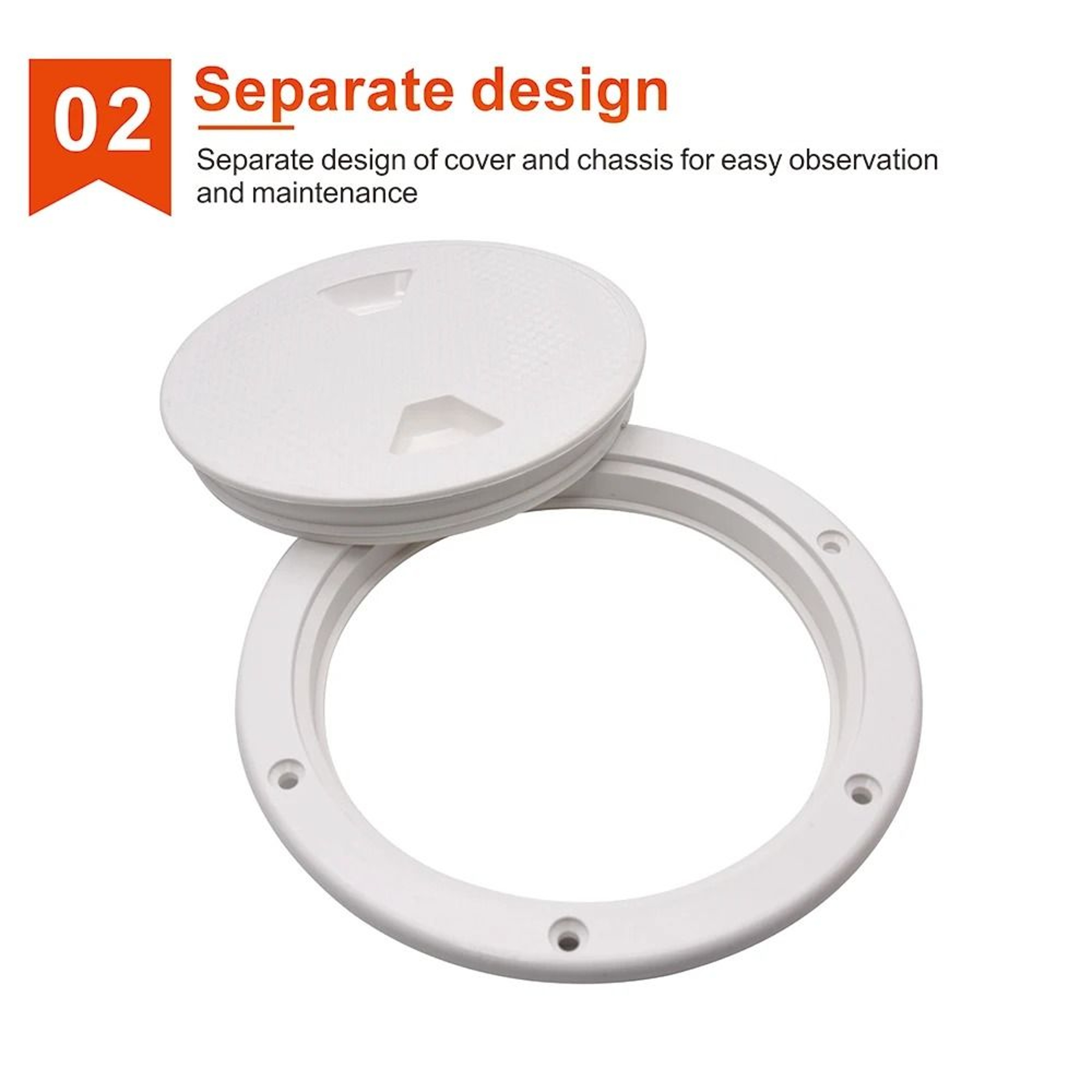 ABS Round Deck Hatch Cover Non Slip Screw Out Inspection Plate For Marine And RV 4