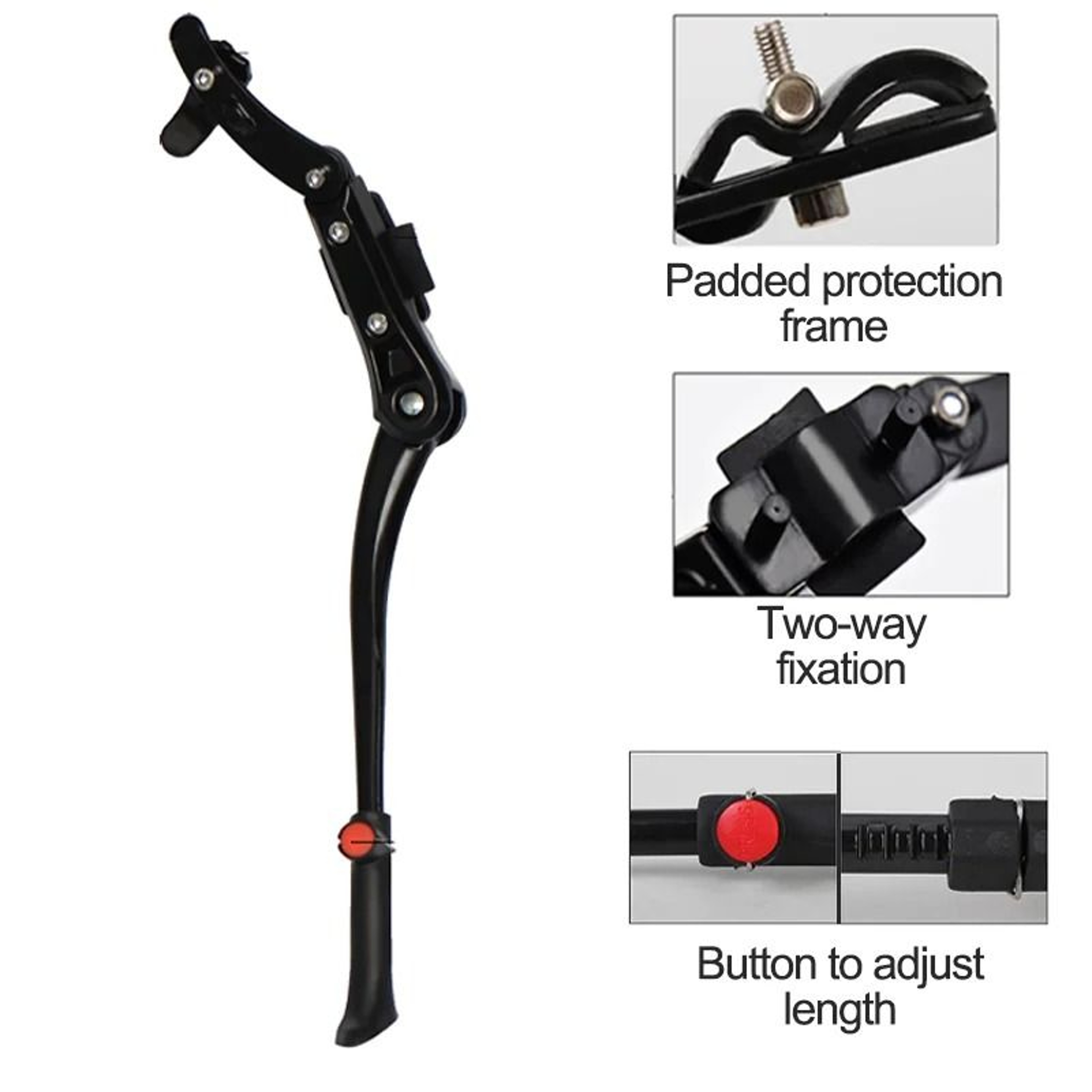 Universal Adjustable Bicycle Kickstand Aluminum Alloy Side Stand For 24 To 29 Inch Bikes 2
