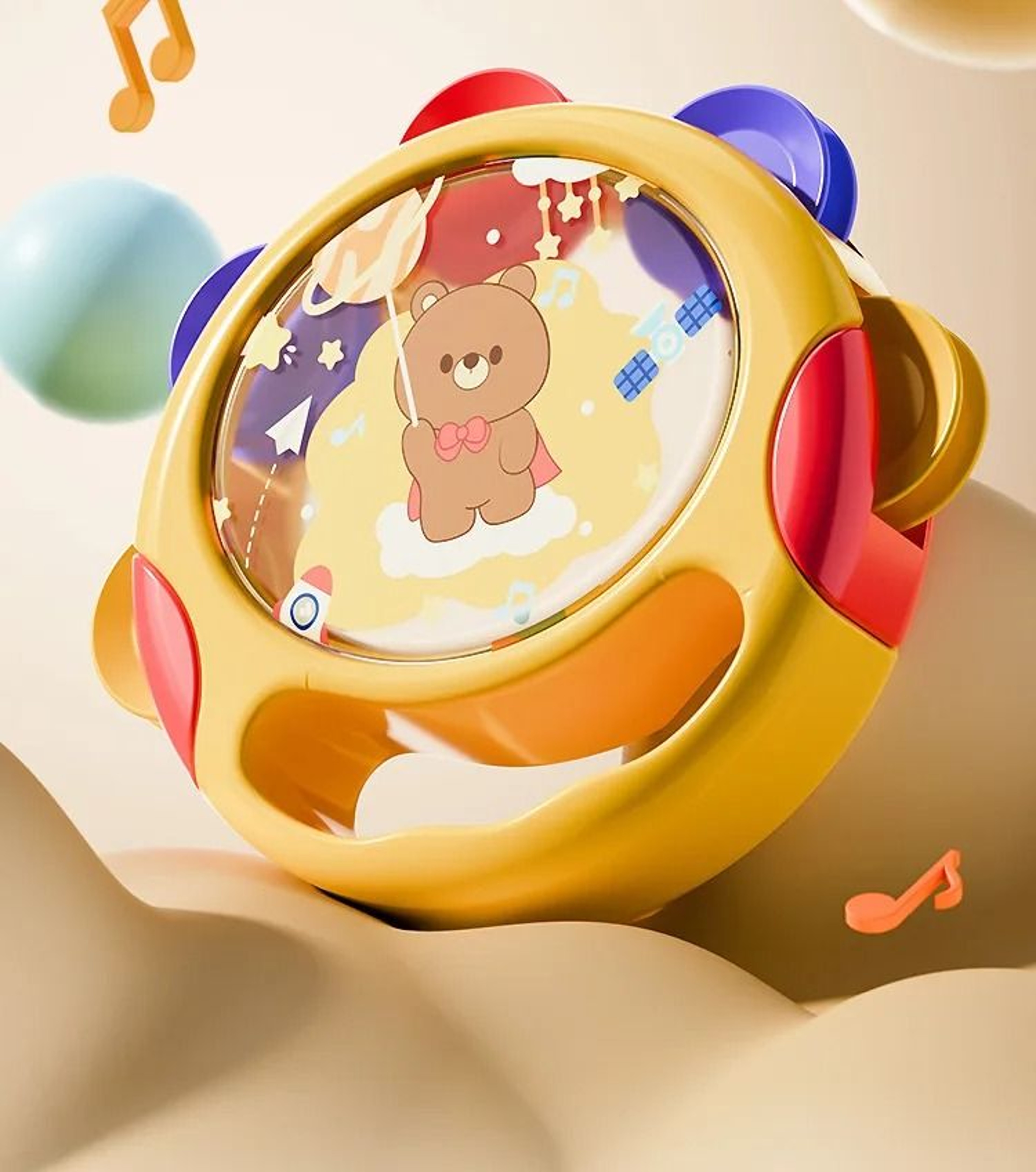 Baby Handheld Tambourine Musical Drum Toy 6