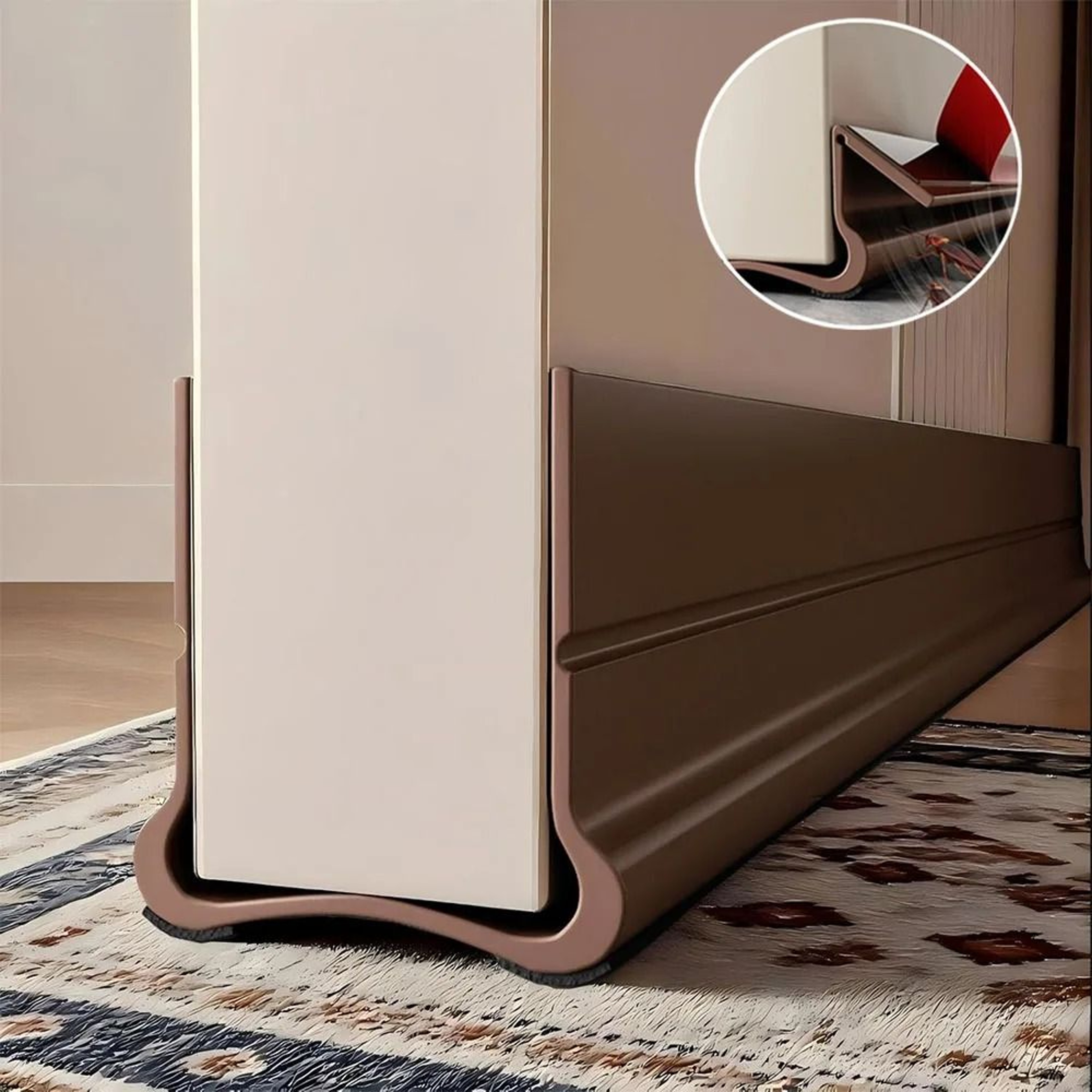 SelfAdhesive Door Bottom Sealing Strip With Soundproof Felt 1