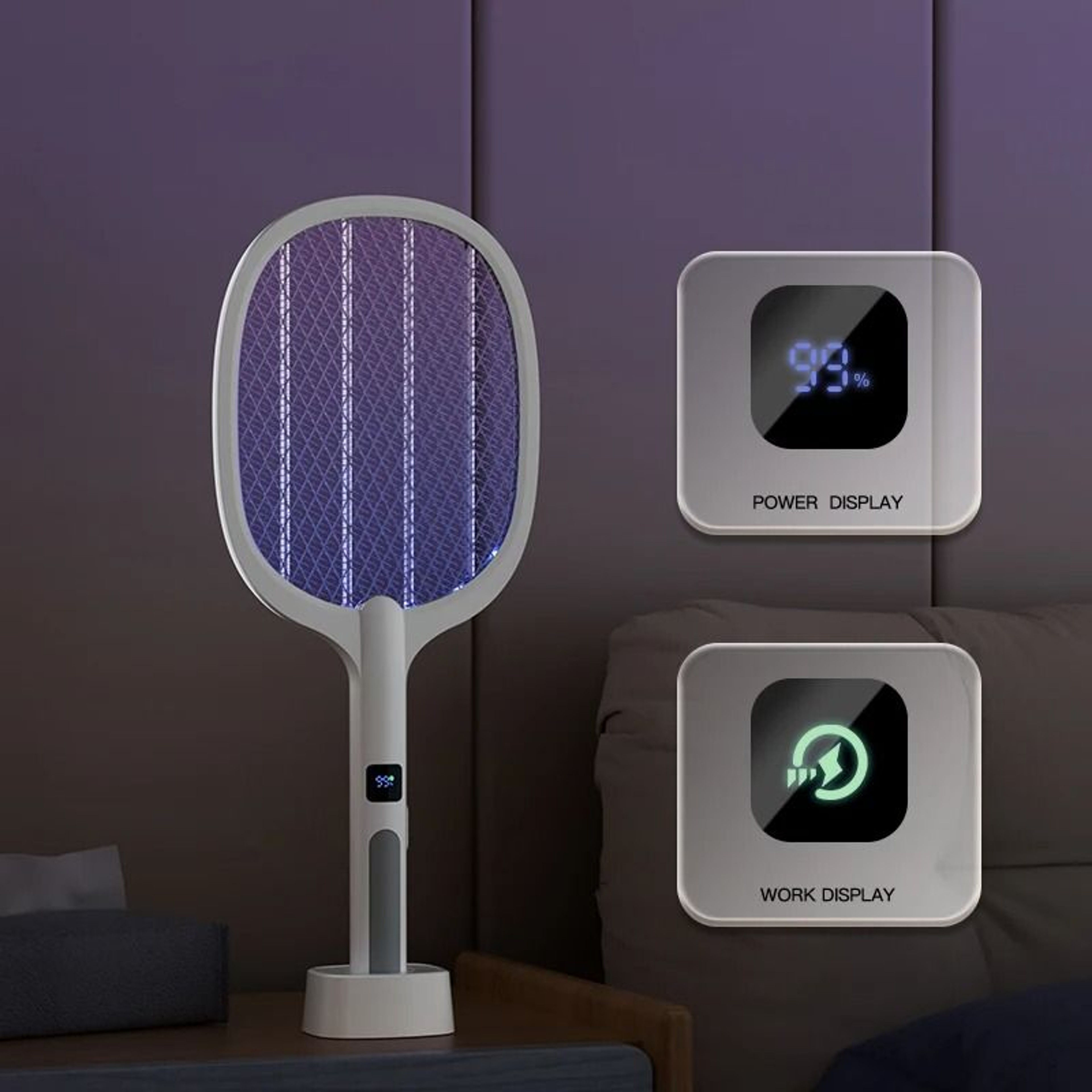 Electric Fly Swatter Insect Killer With Automatic Mode And Charging Base 7