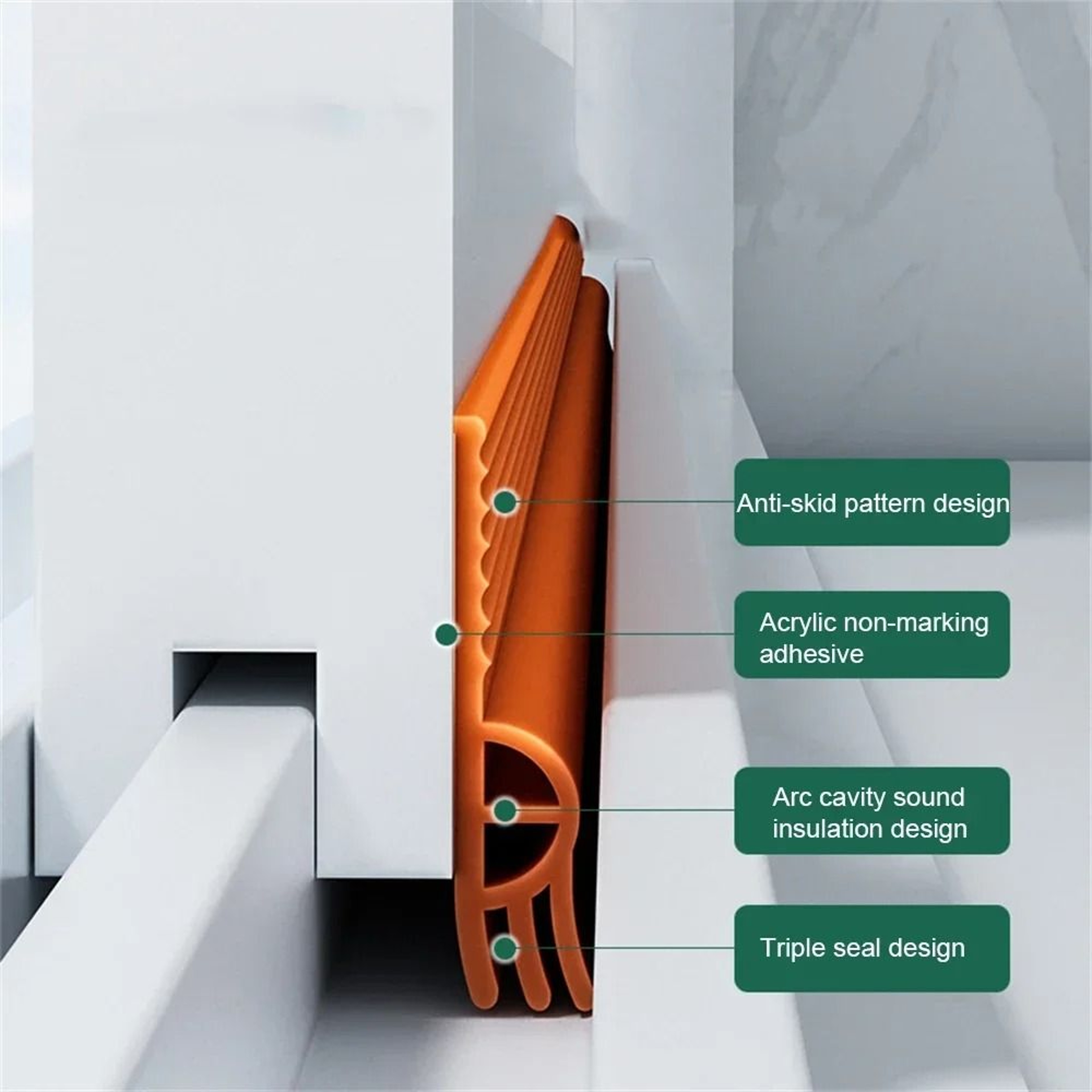 Triple Soundproof TPE Window And Door Seal Strip 2