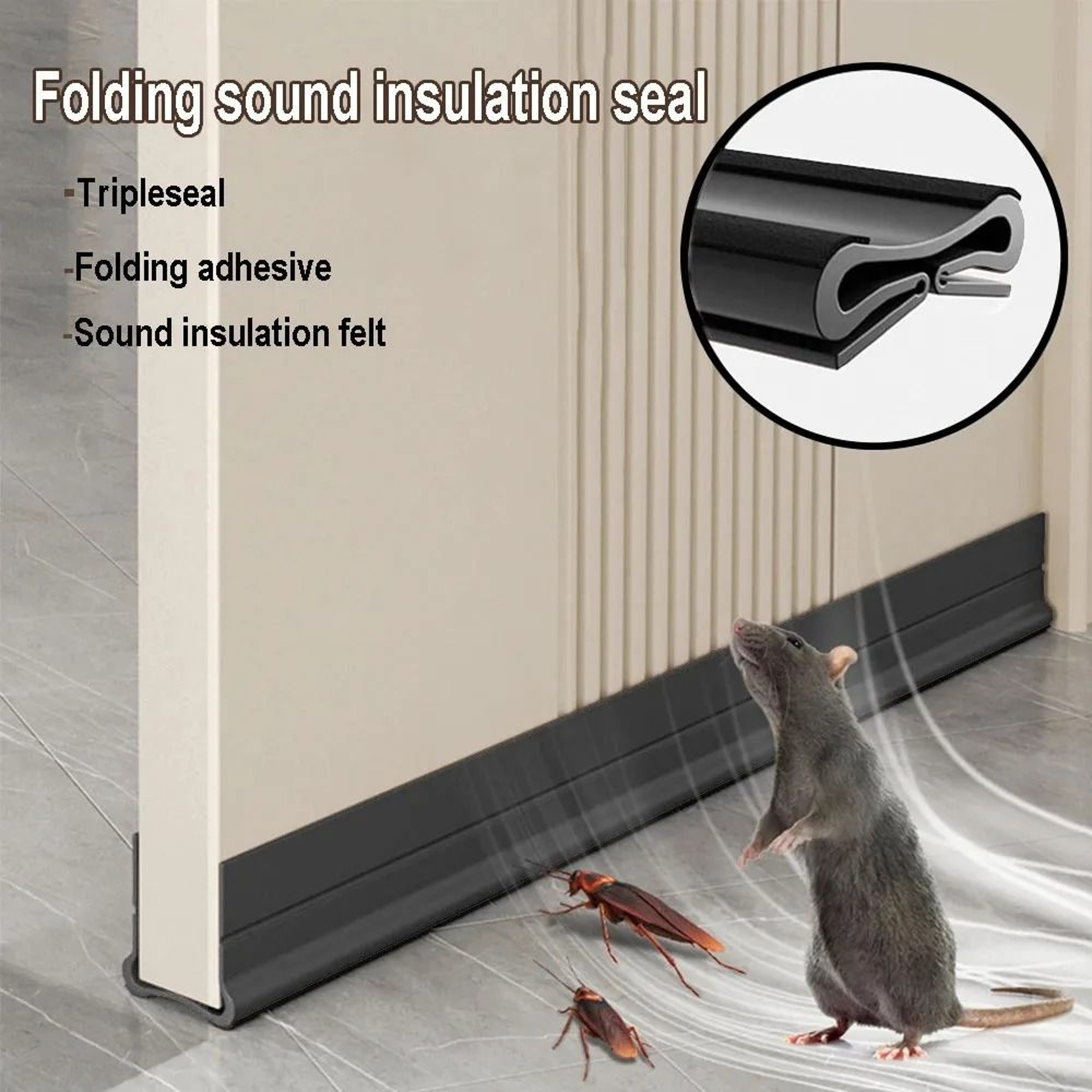 PVC Door Bottom Seal Strip Self Adhesive Weatherproof Design 1