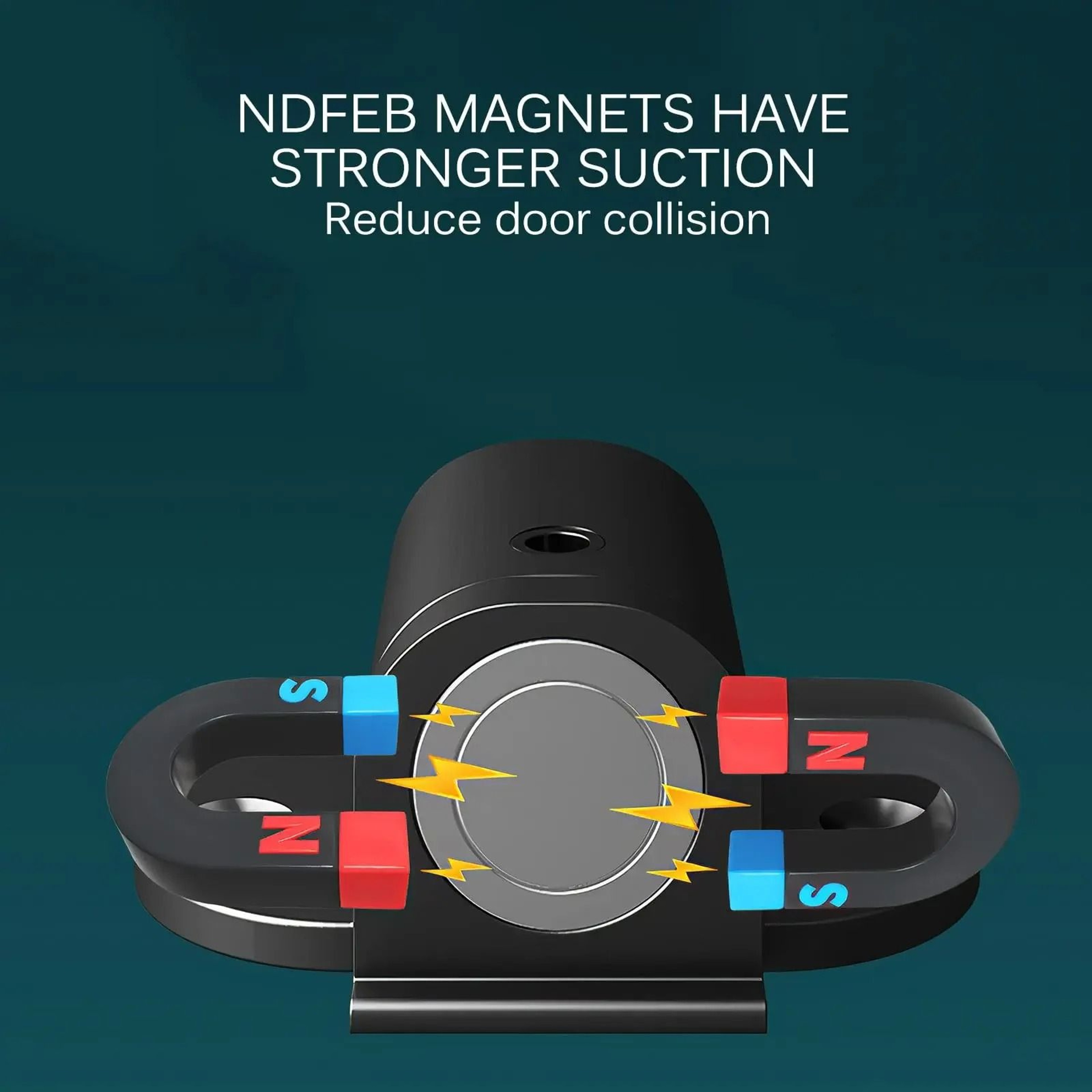 Adjustable Invisible Magnetic Door Stopper Punch Free Design 4