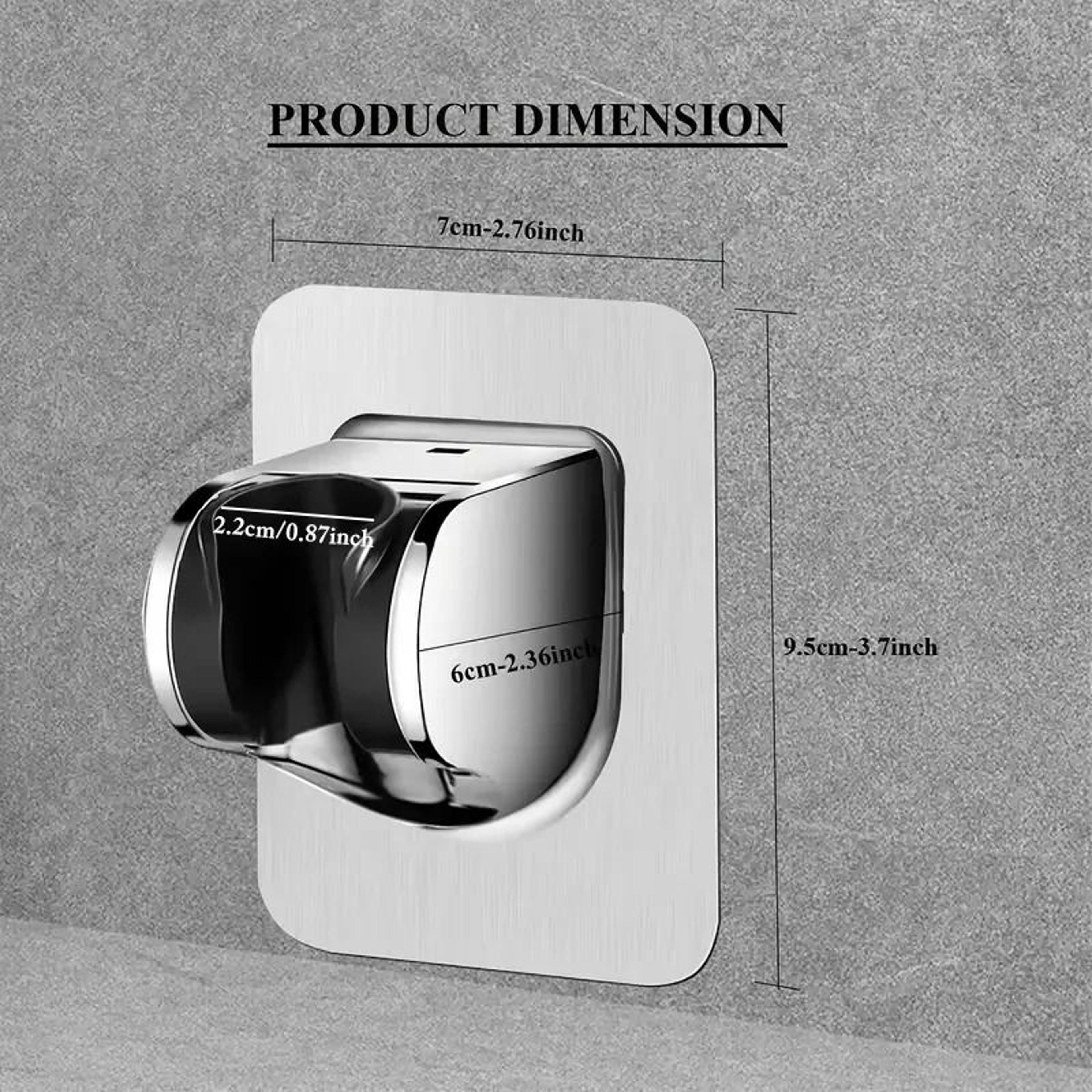 Universal Showerhead Holder Wall Mounted Punch Free Design 1