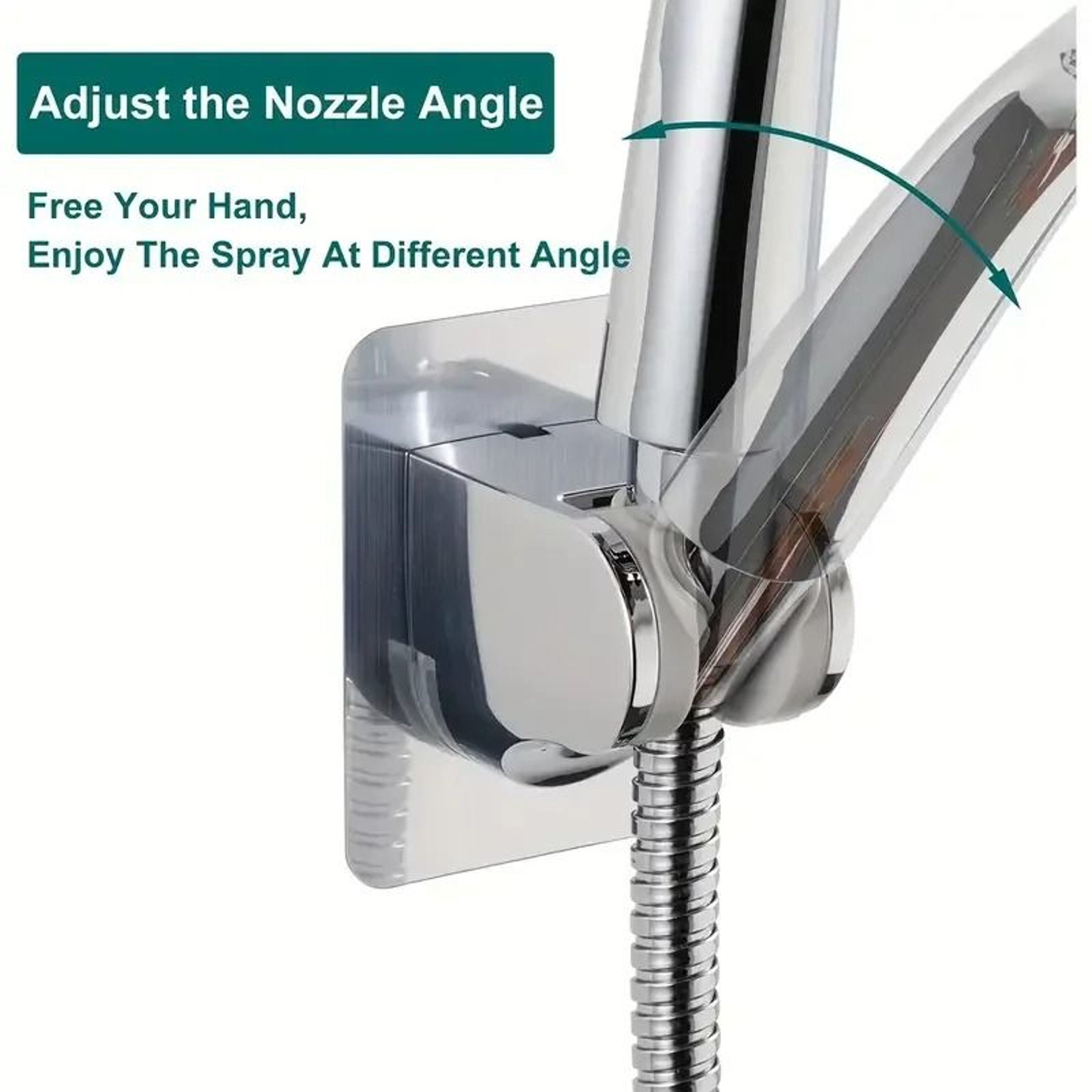 Universal Showerhead Holder Wall Mounted Punch Free Design 3