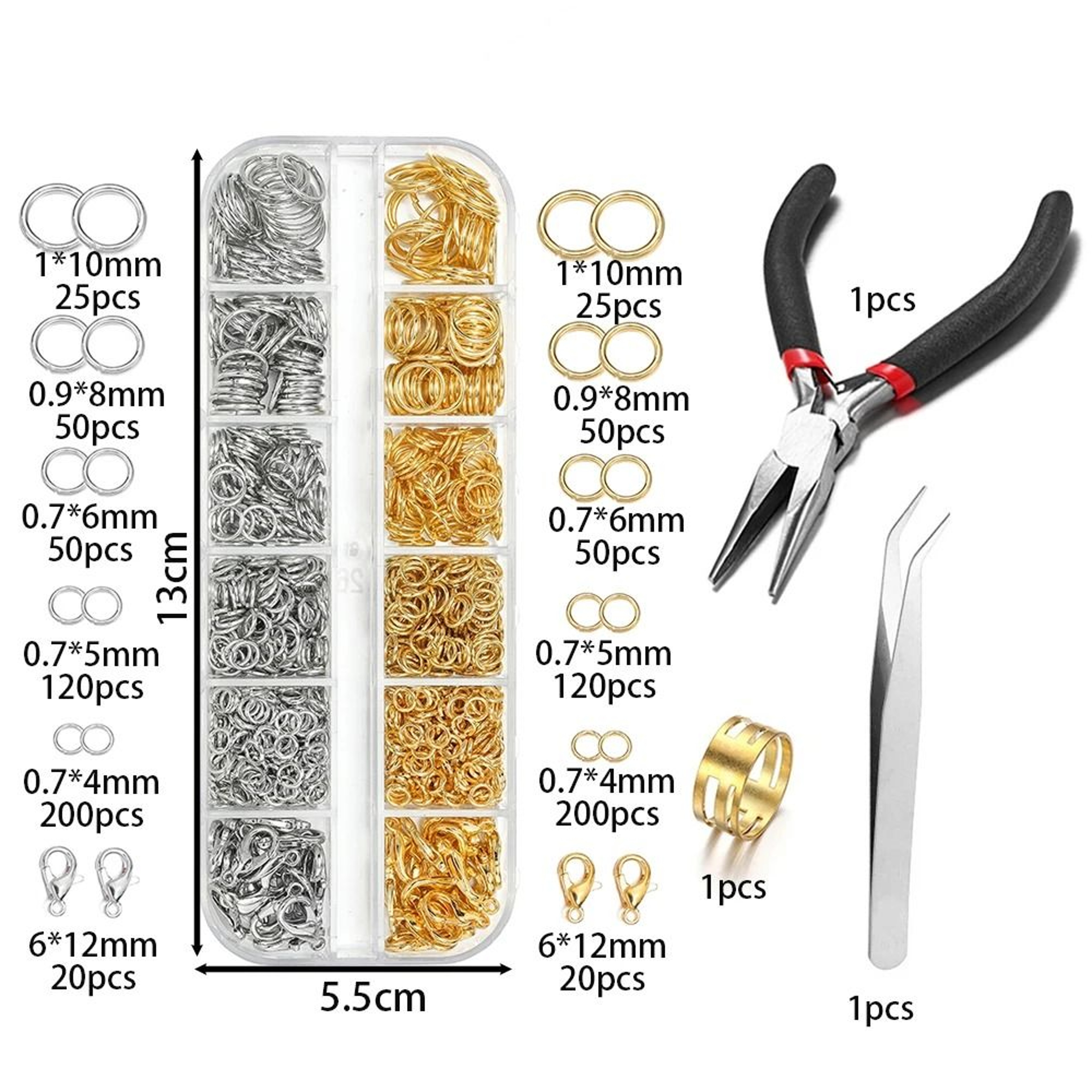 Jewelry Findings Kit With Jump Rings Clasps And Tools 930 Piece Set 1