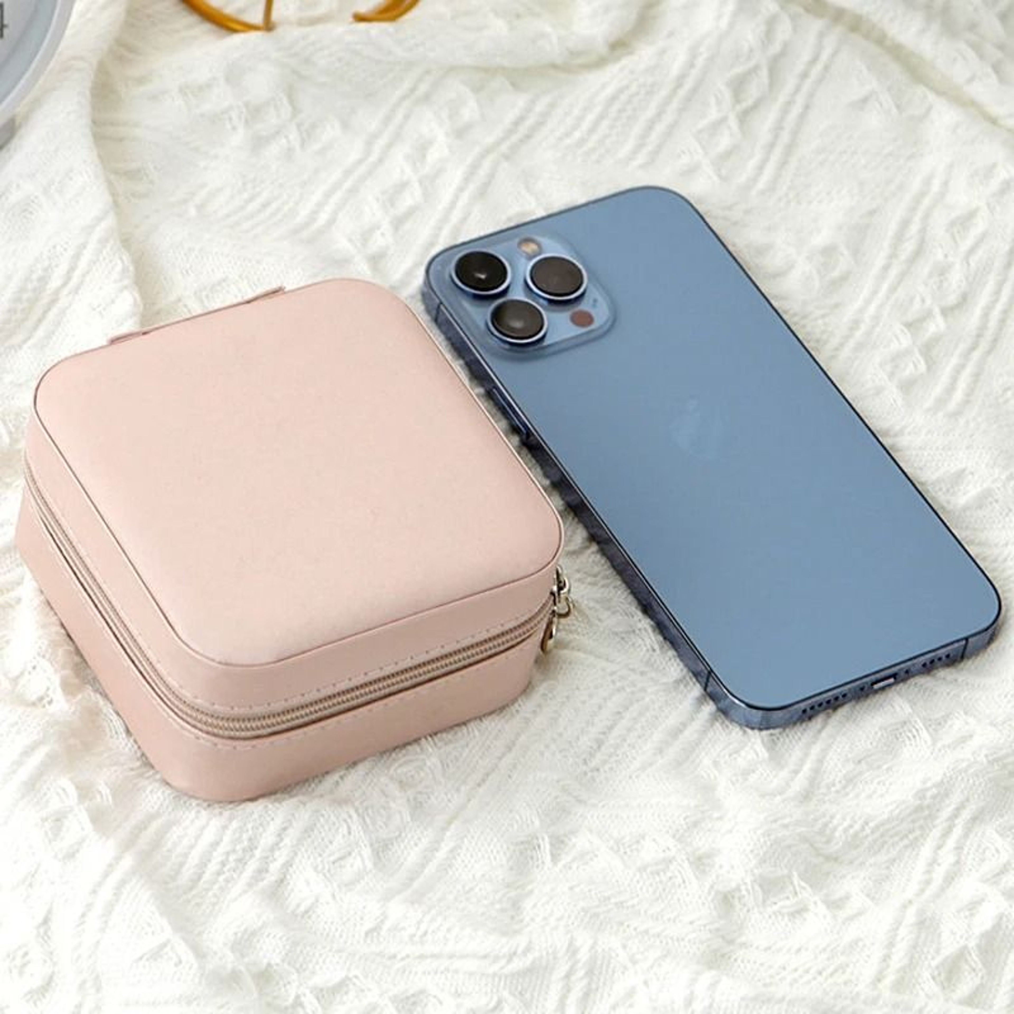 Travel Jewelry Storage Box Single Layer Zipper Case 3