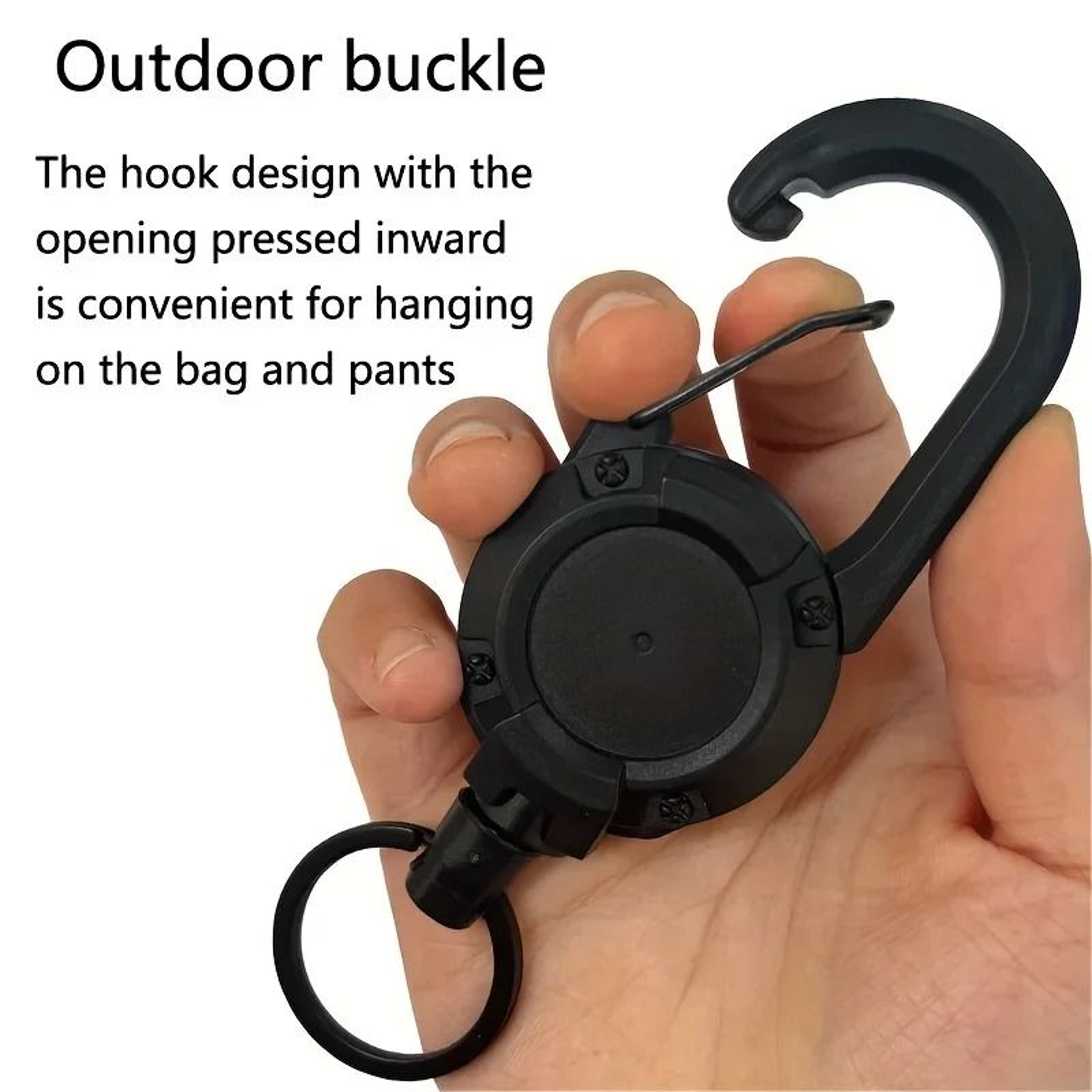 Heavy Duty Retractable Keychain With Carabiner Clip 2