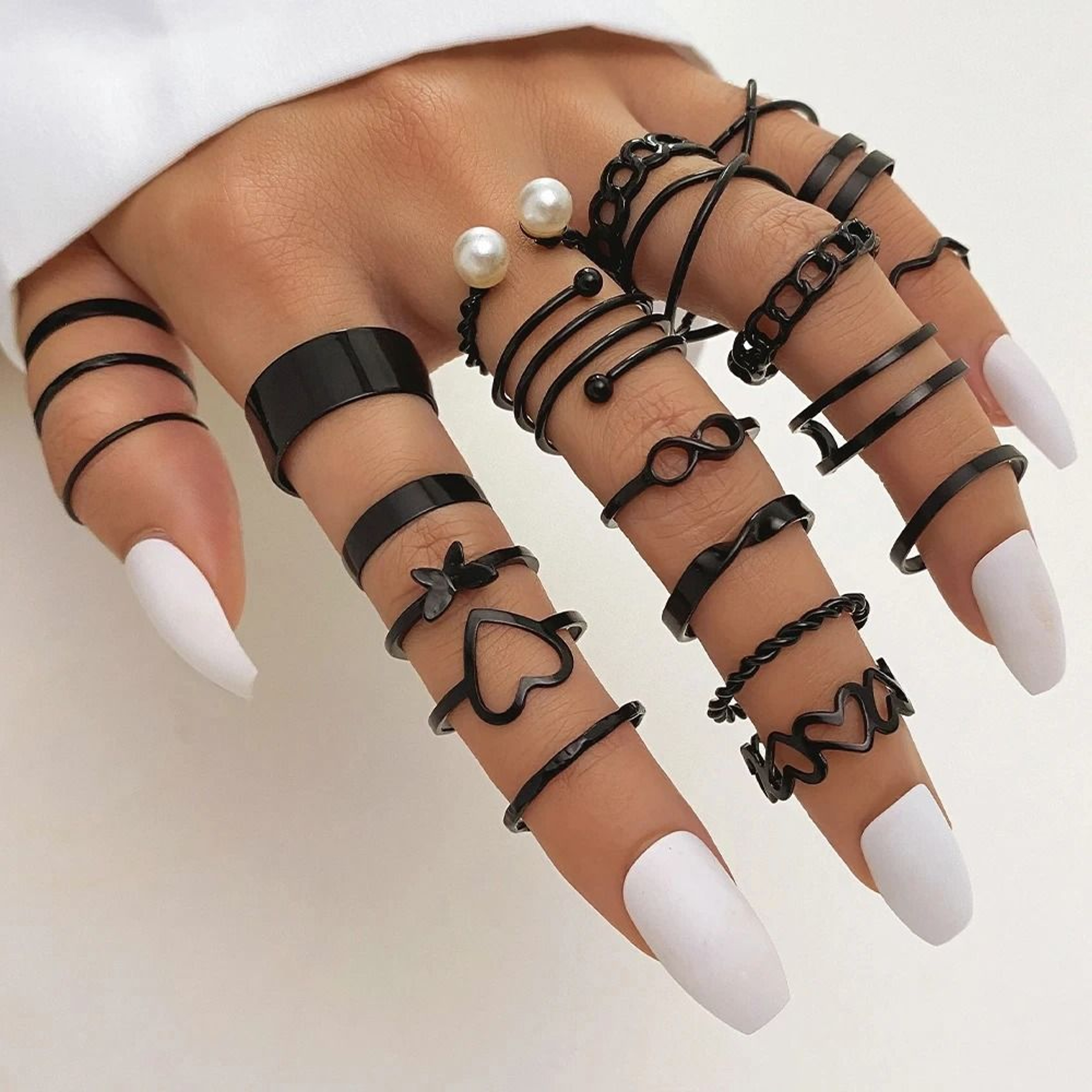 Bohemian Gold Tone Ring Set For Women 10 Piece 7