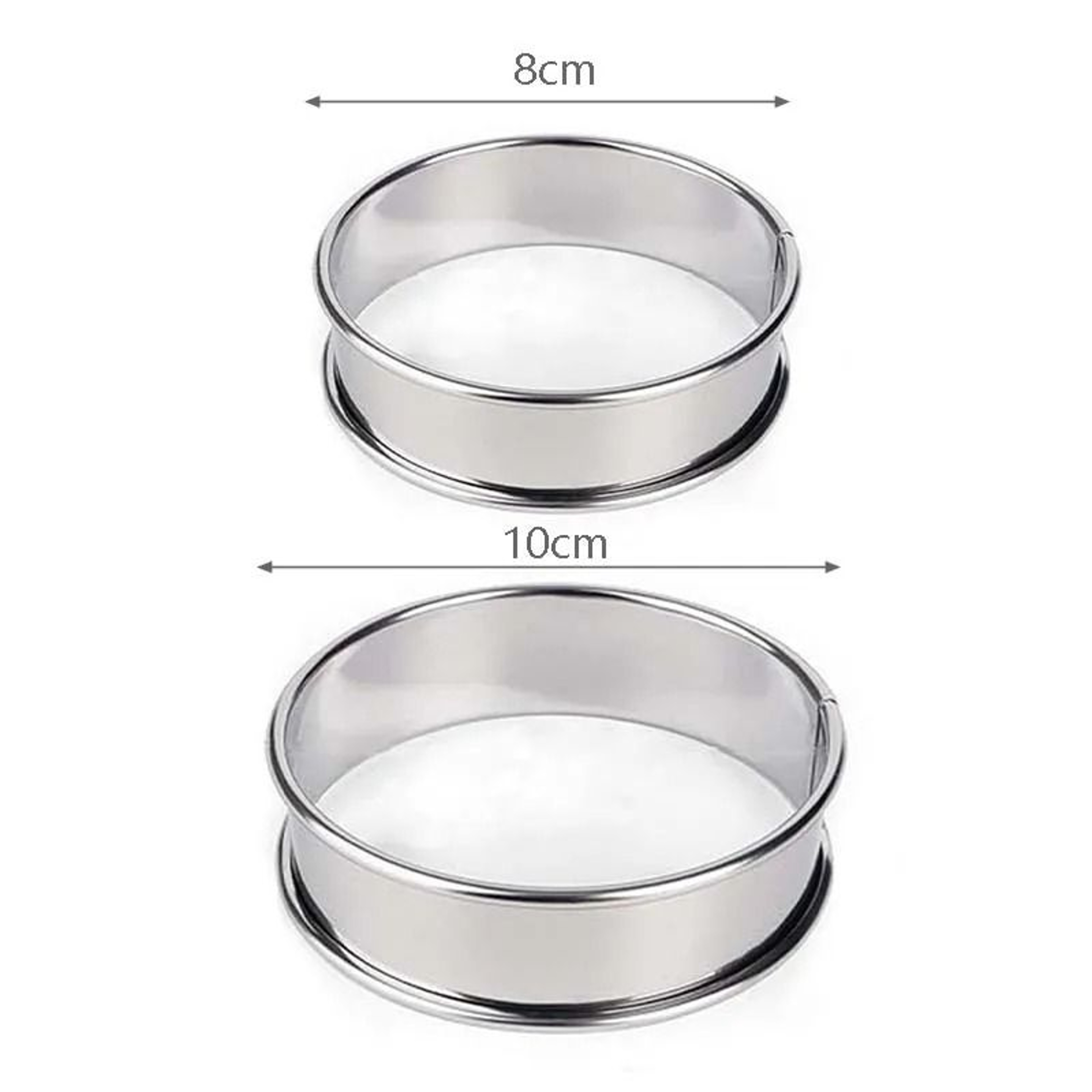 Stainless Steel Muffin Tart Rings Set Of 5 Double Rolled Baking Molds 2