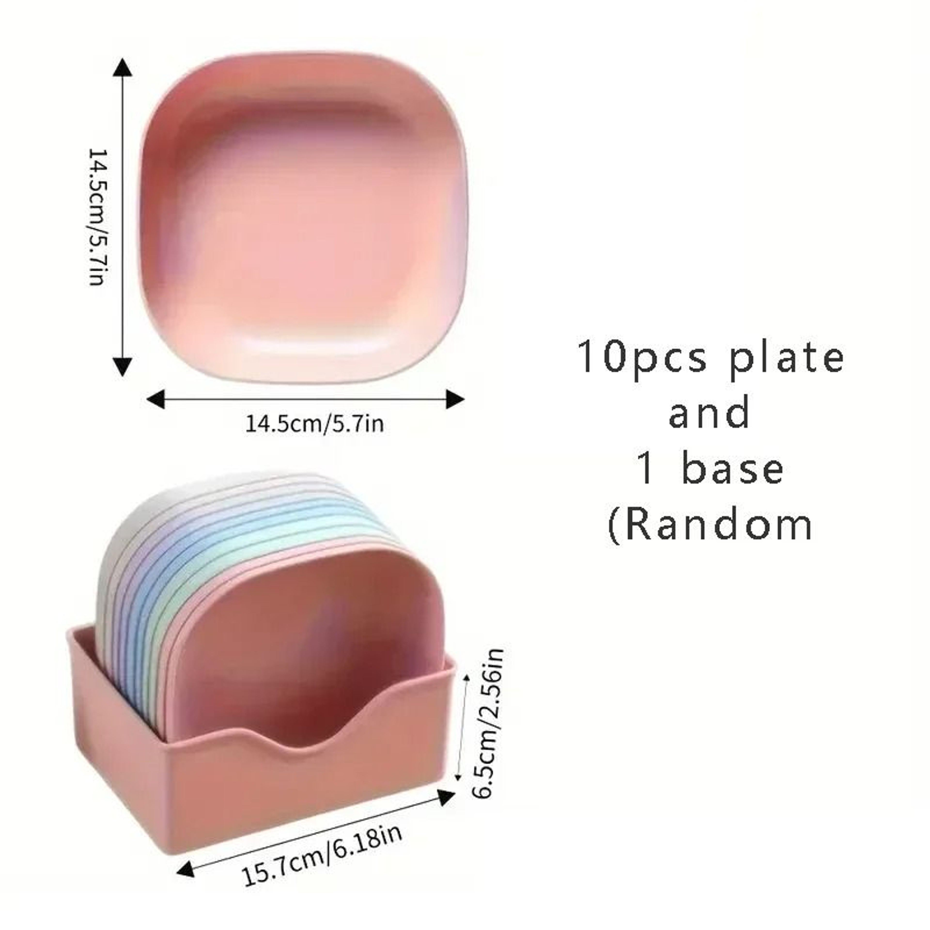 Colorful Snack Plates Set For Fruits Candy And Desserts 10 Piece 2