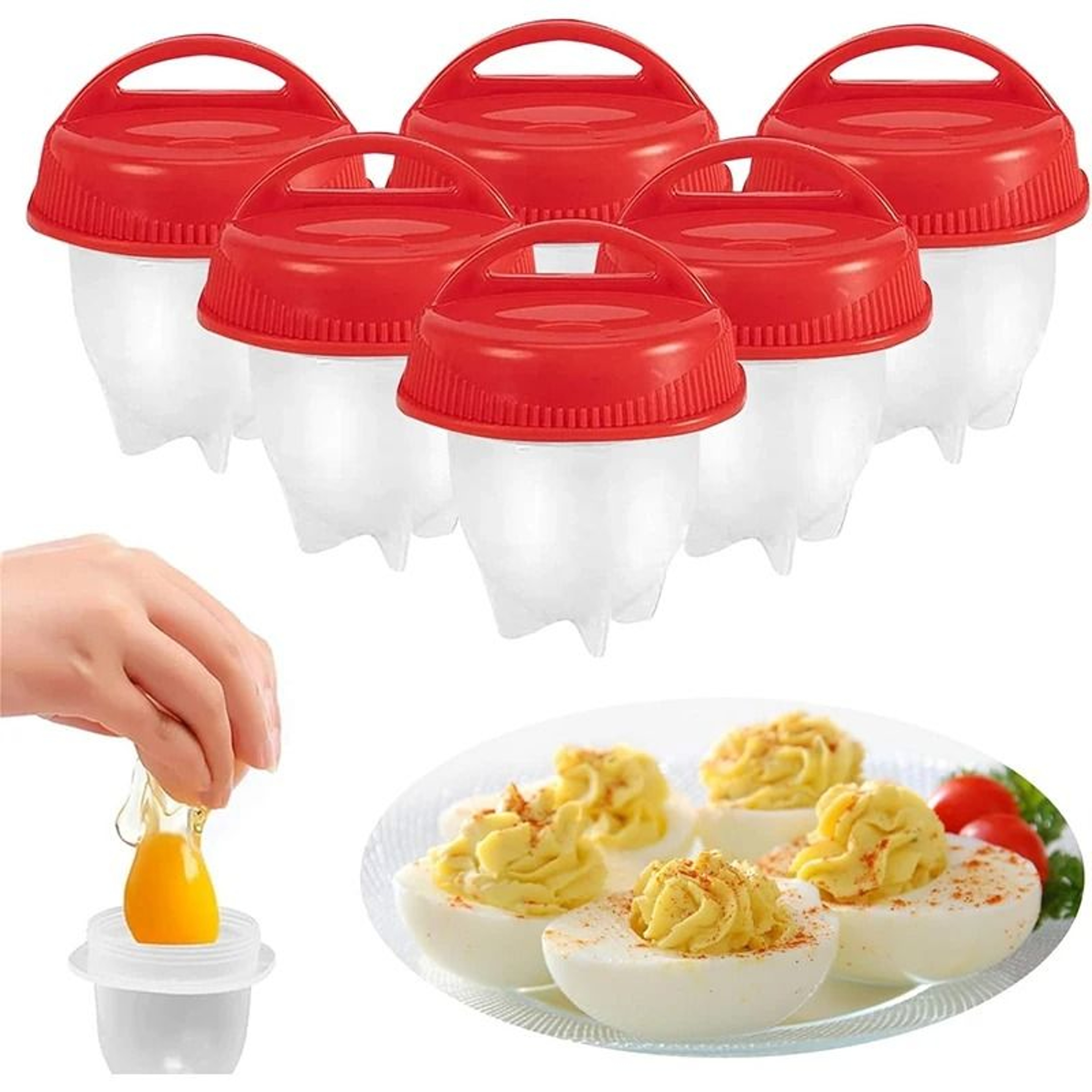Silicone Egg Boiler Cups Non Stick Egg Poacher Set Of 6 0