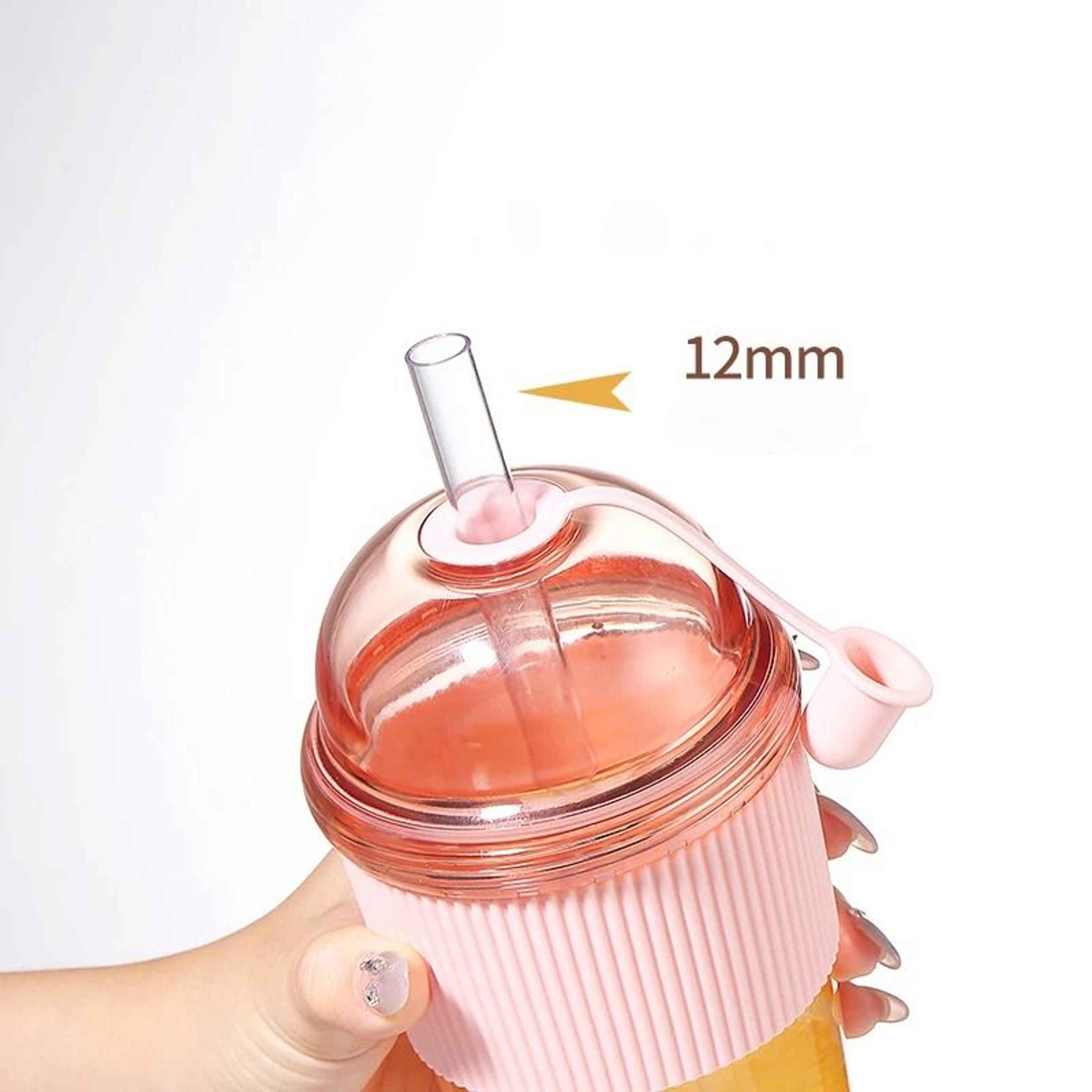 630ml Straw Water Bottle With Lid Reusable Drink Cup 4