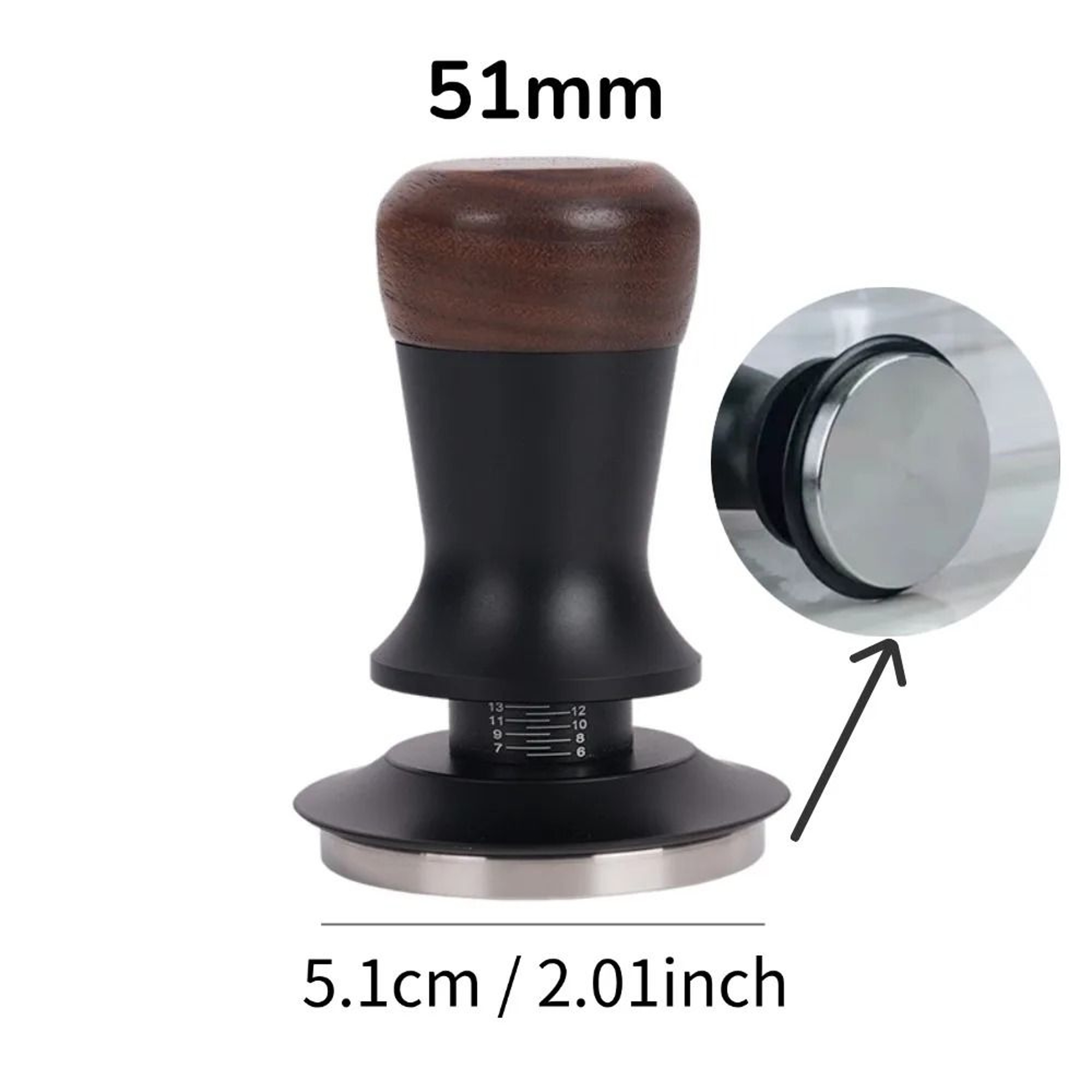 Walnut Wood Espresso Coffee Tamper With Constant Pressure 7