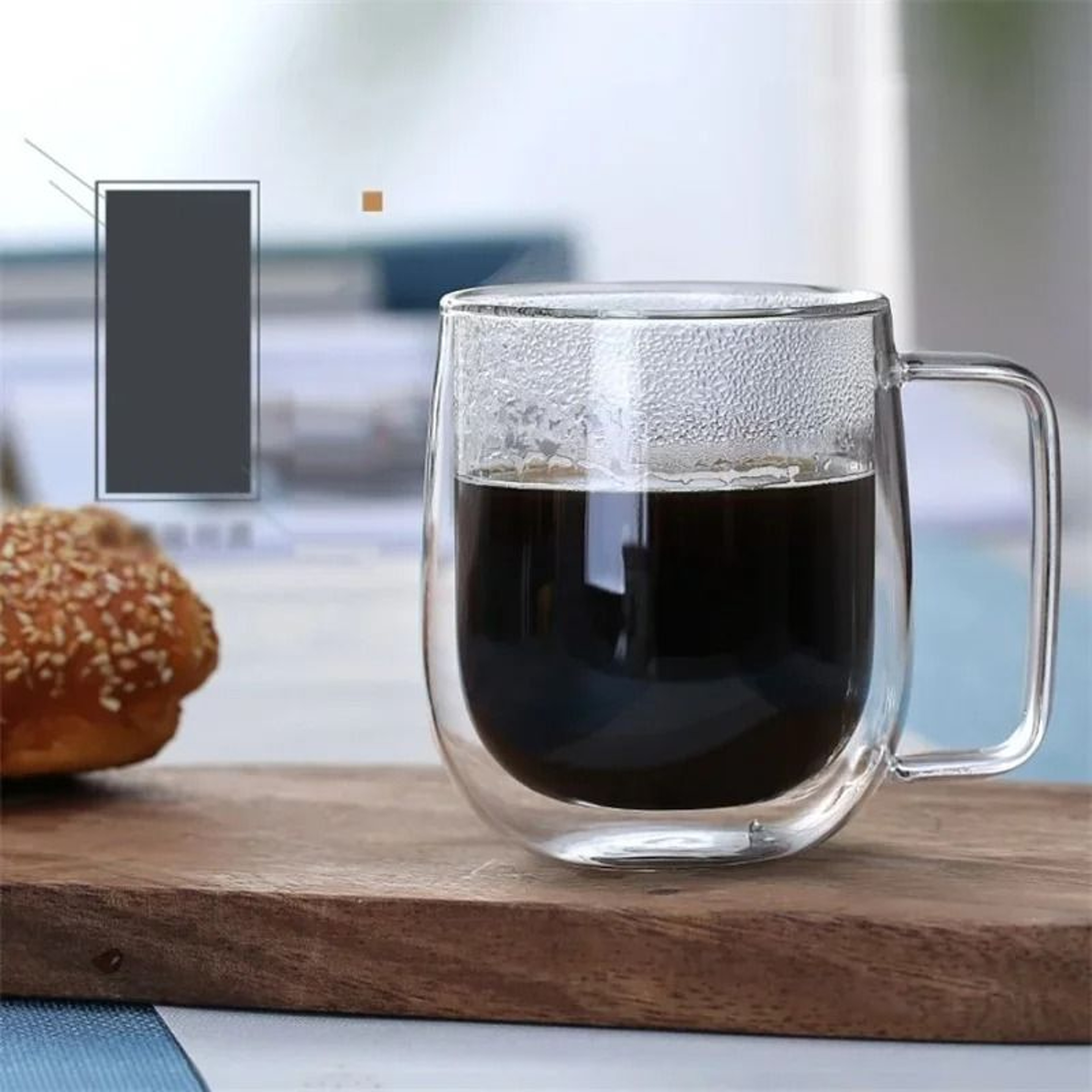 Clear Double Wall Glass Mug For Coffee And Tea 4