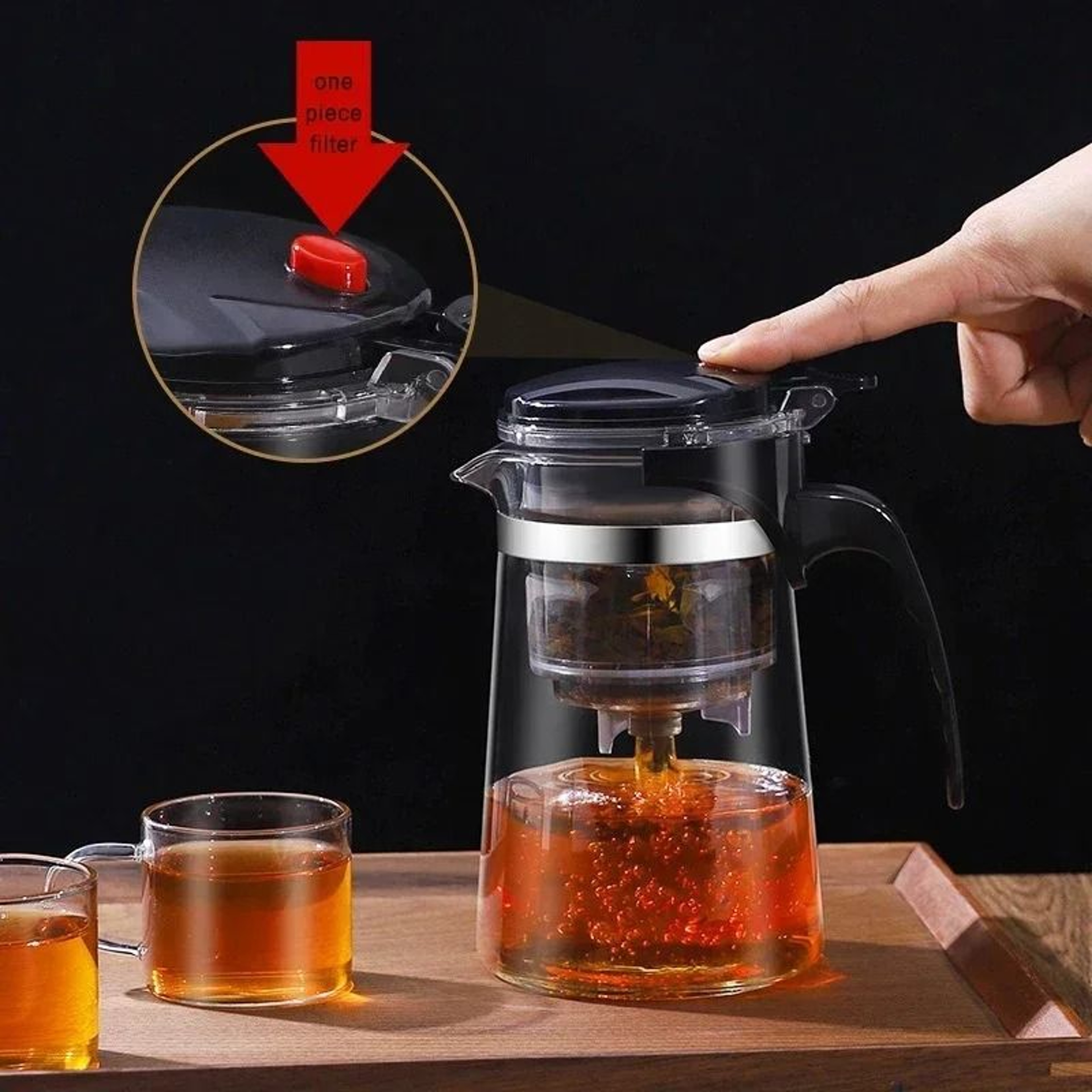 Press Filter Glass Teapot With Water Separation System 1