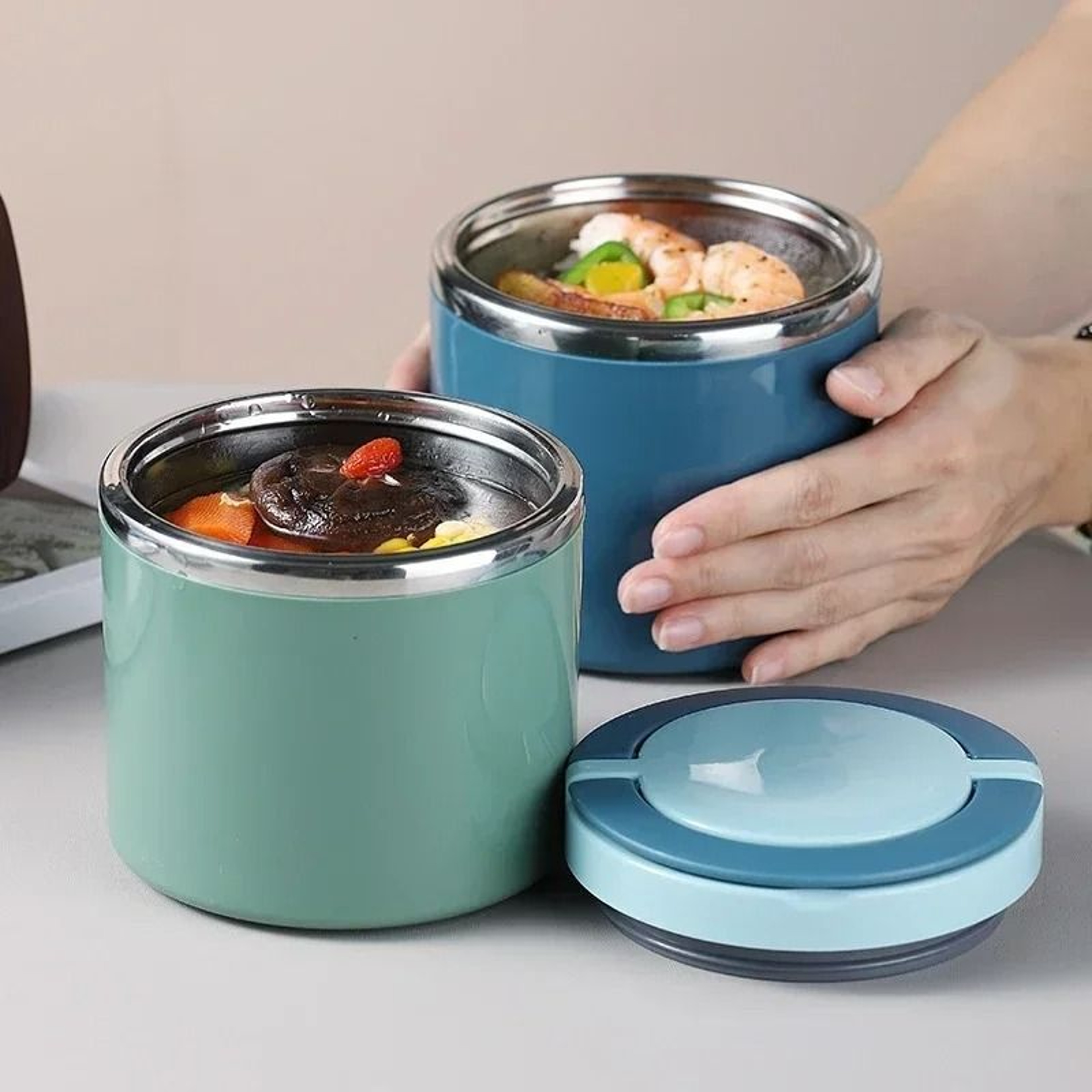Insulated Stainless Steel Food Thermos Lunch Jar With Handle 0