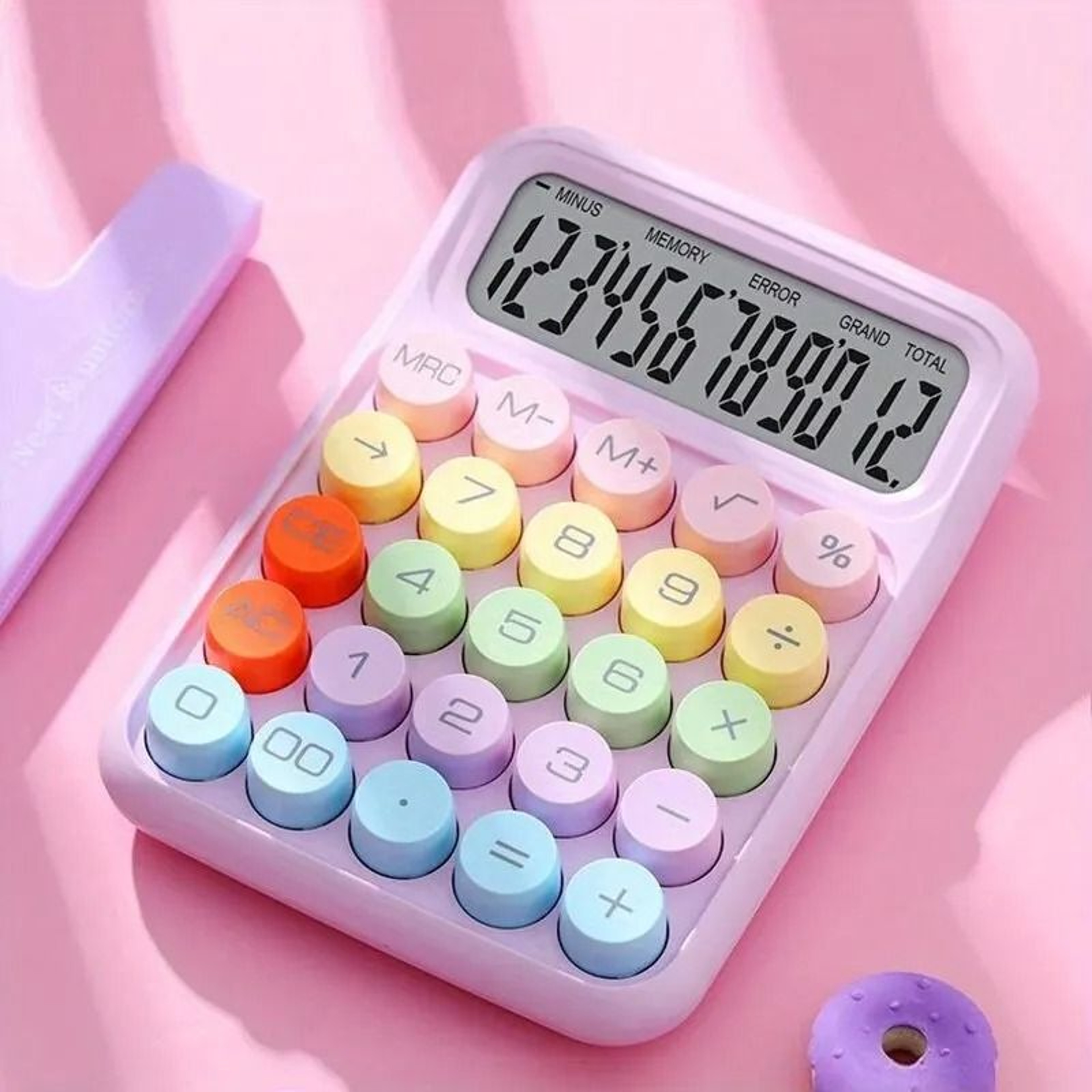 Retro Mechanical Style Desktop Calculator With Large Buttons 6