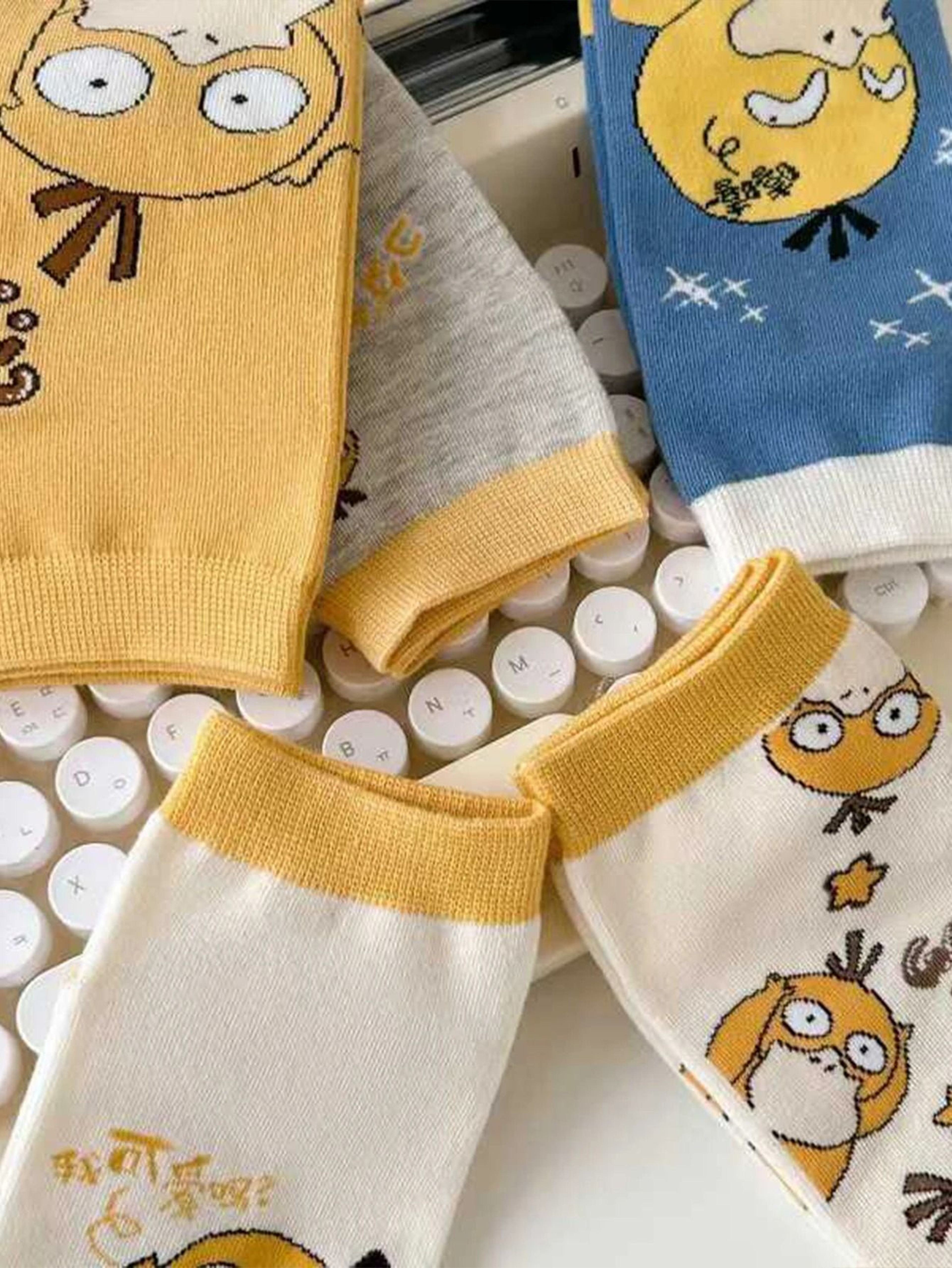 Cartoon Duck Anime Short Socks Cute Casual Style 5