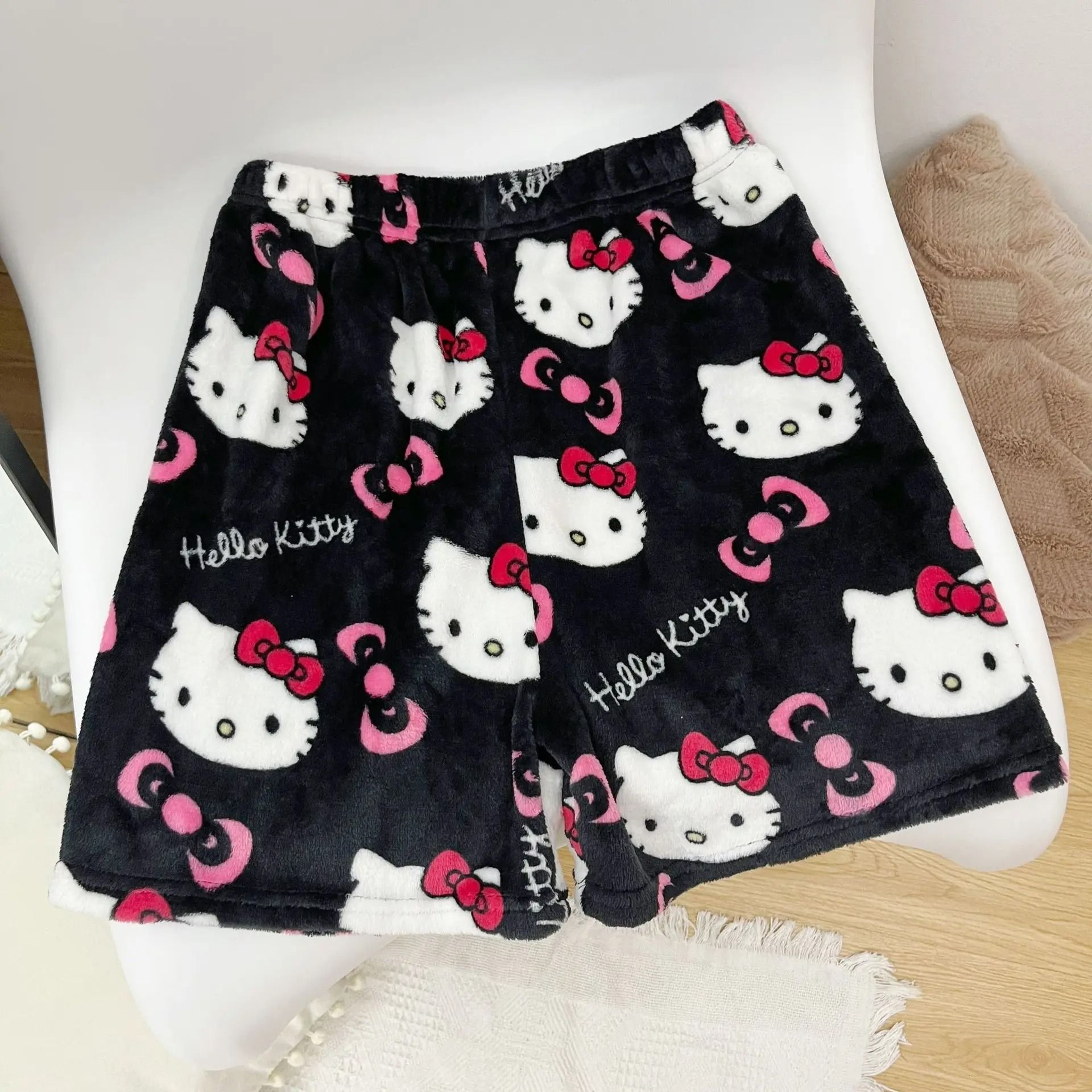 Cartoon Print Plush Lounge Pajama Pants For Women 6