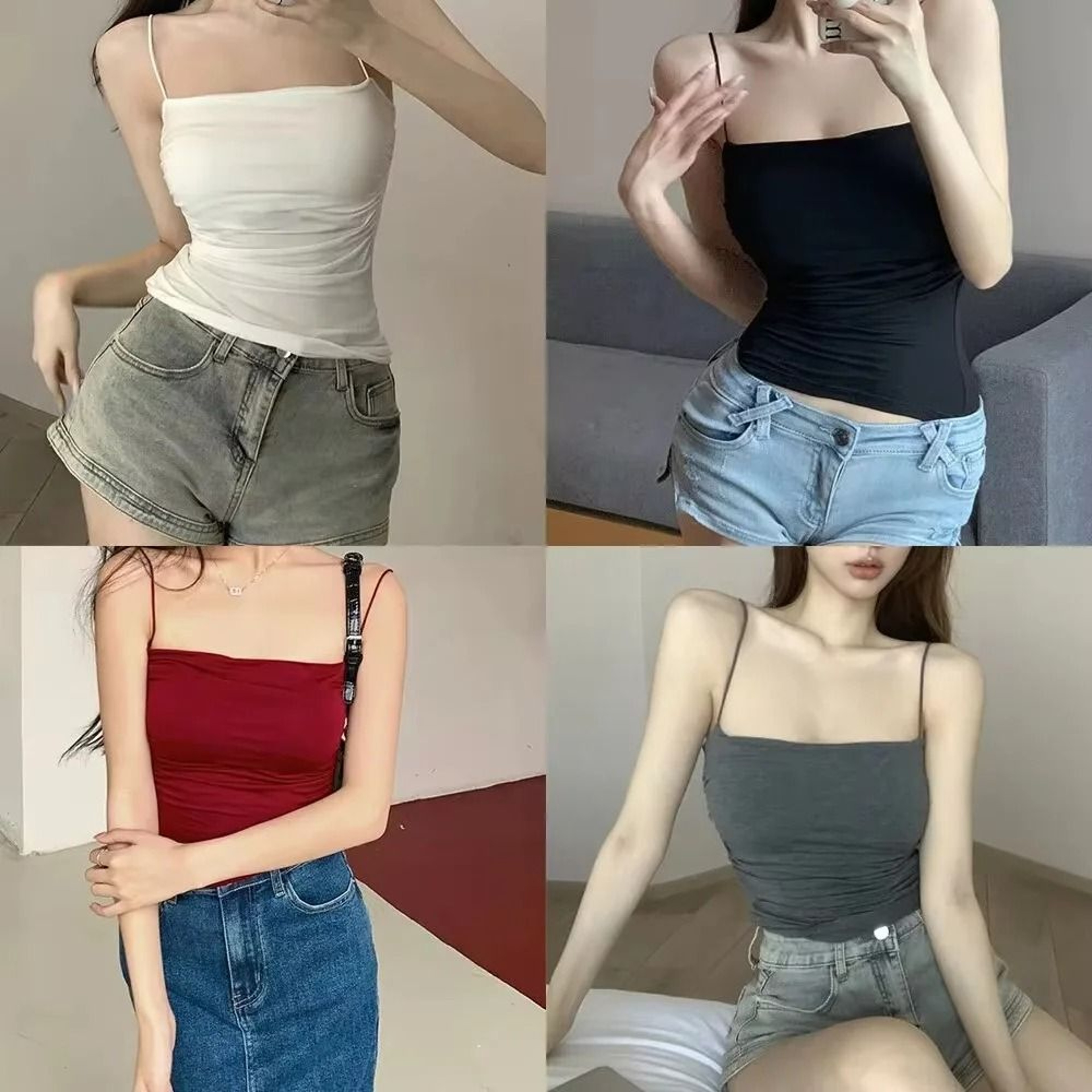 Stylish Waist Pleated Corset Crop Tank Top With Built In Chest Pad 4