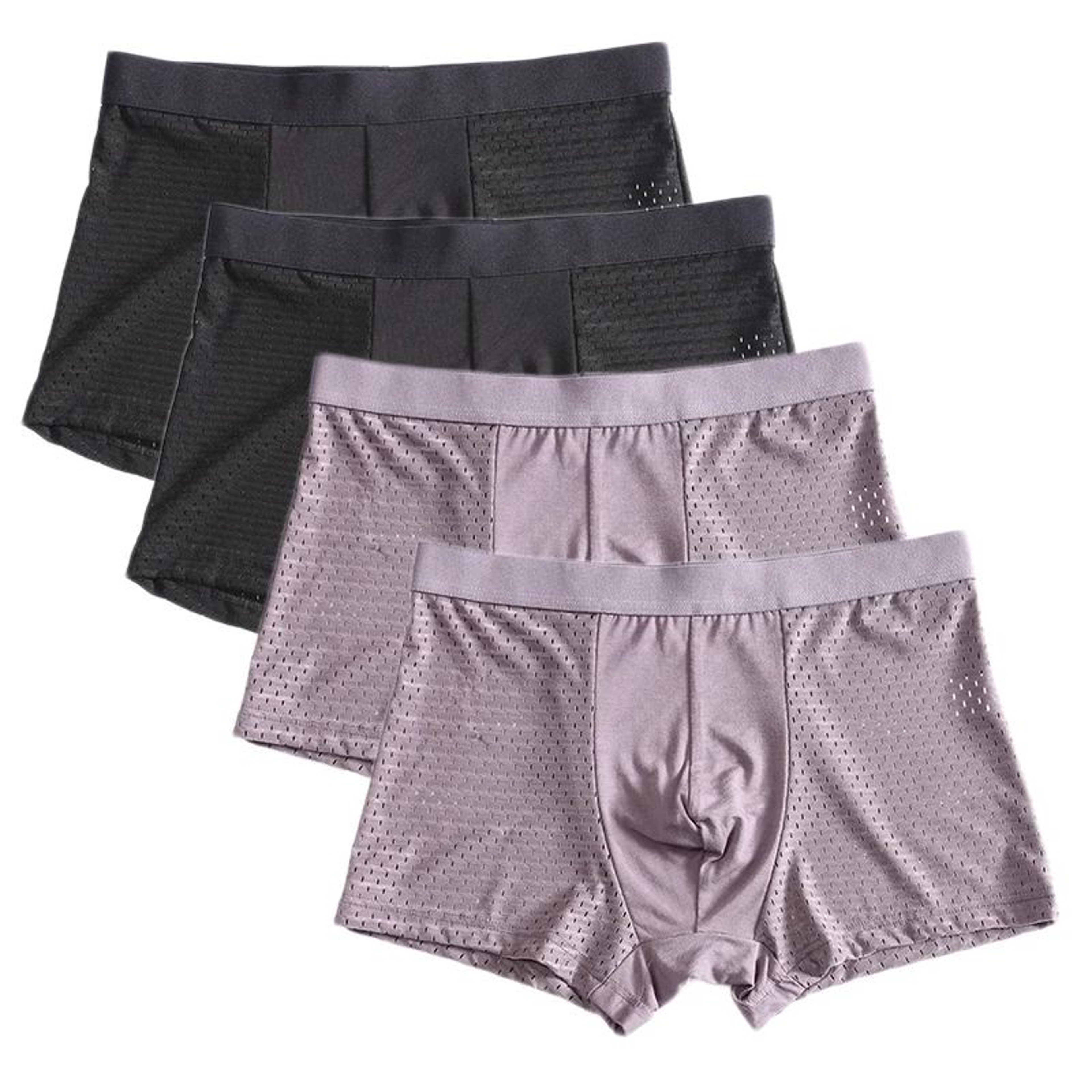 Plus Size Bamboo Fiber Mens Boxer Briefs Breathable Comfort Fit 4 Pack 13